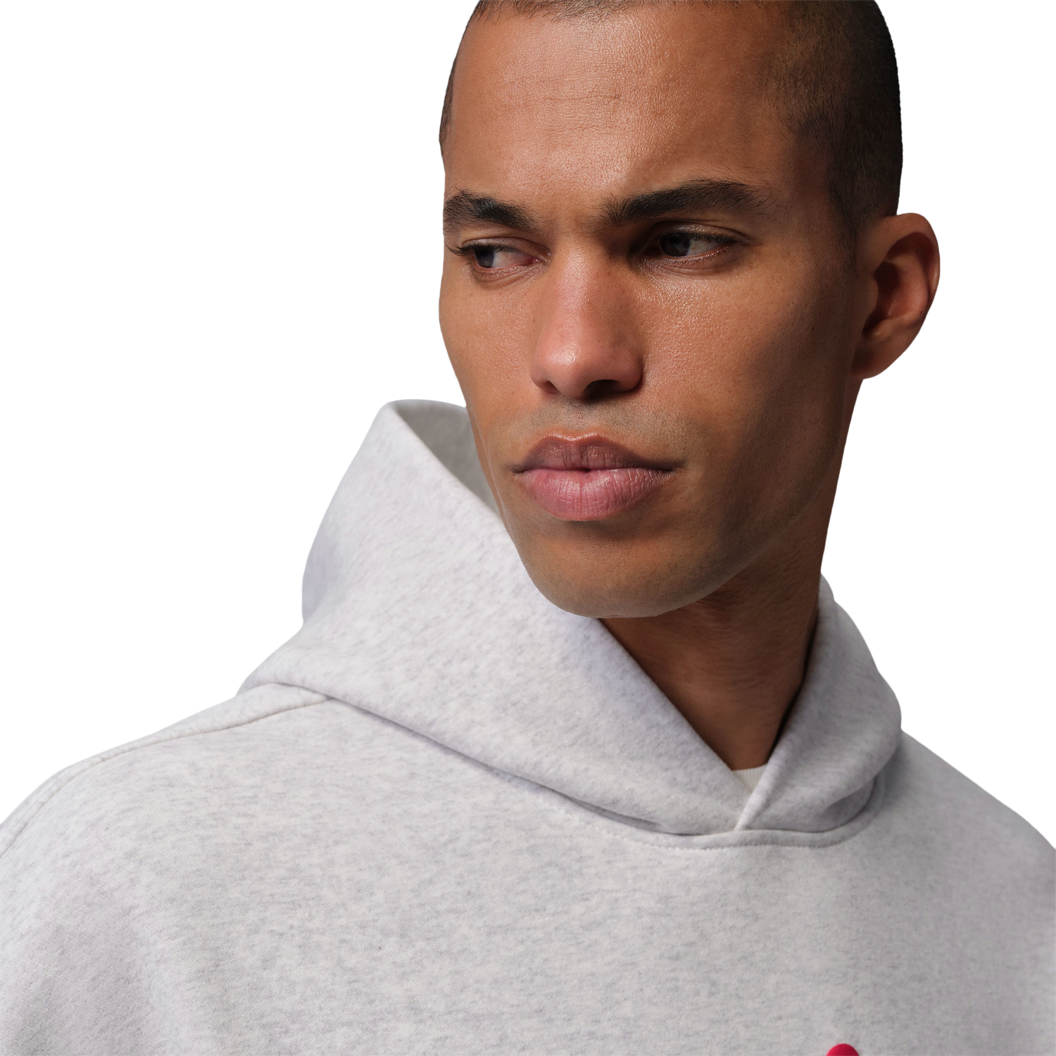 Jordan Brooklyn Graphic Oversize Pullover BB Hoodie - Men's - Gray/Red
