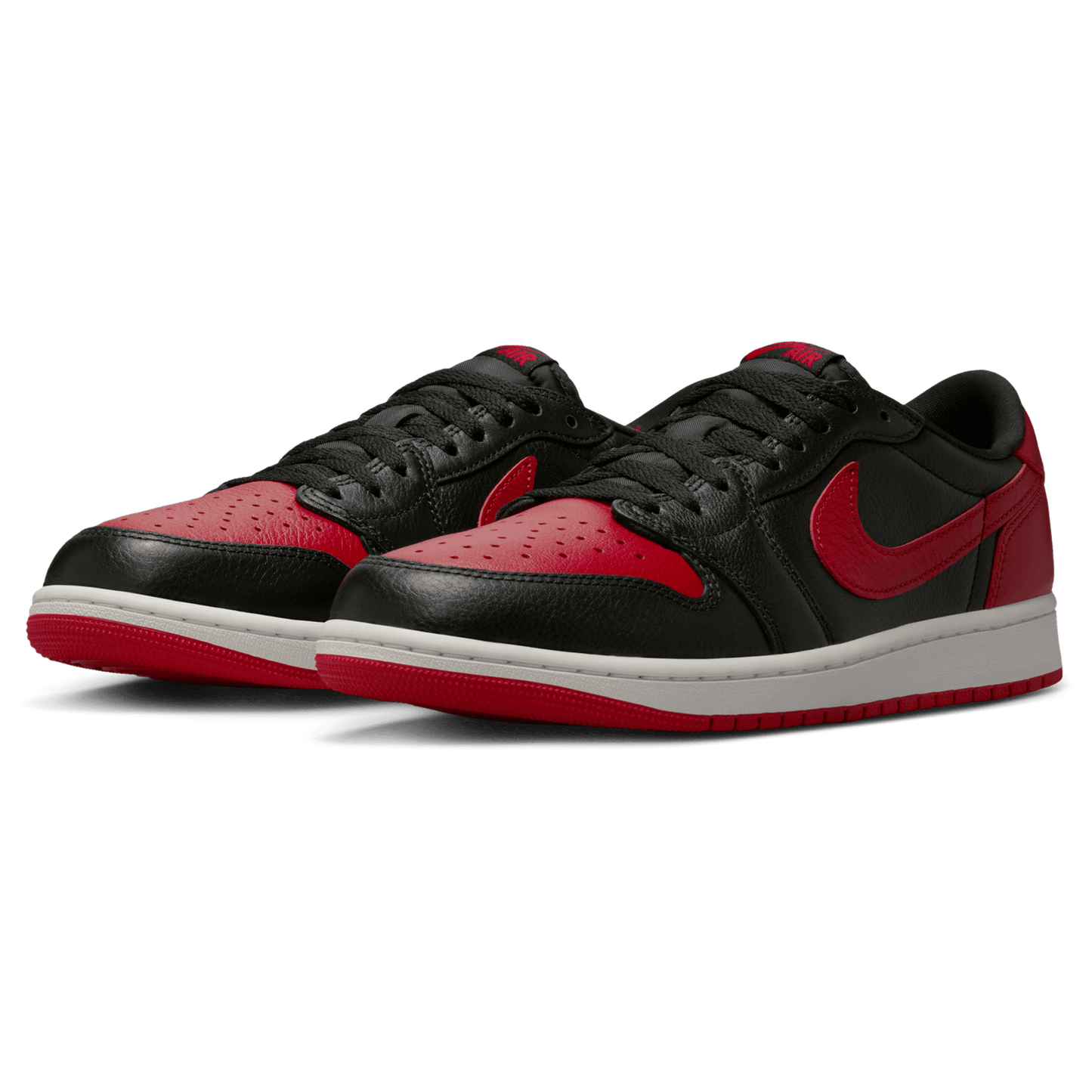 Jordan AJ 1 Retro Low OG 2 - Men's - Black/Black/Varsity Red