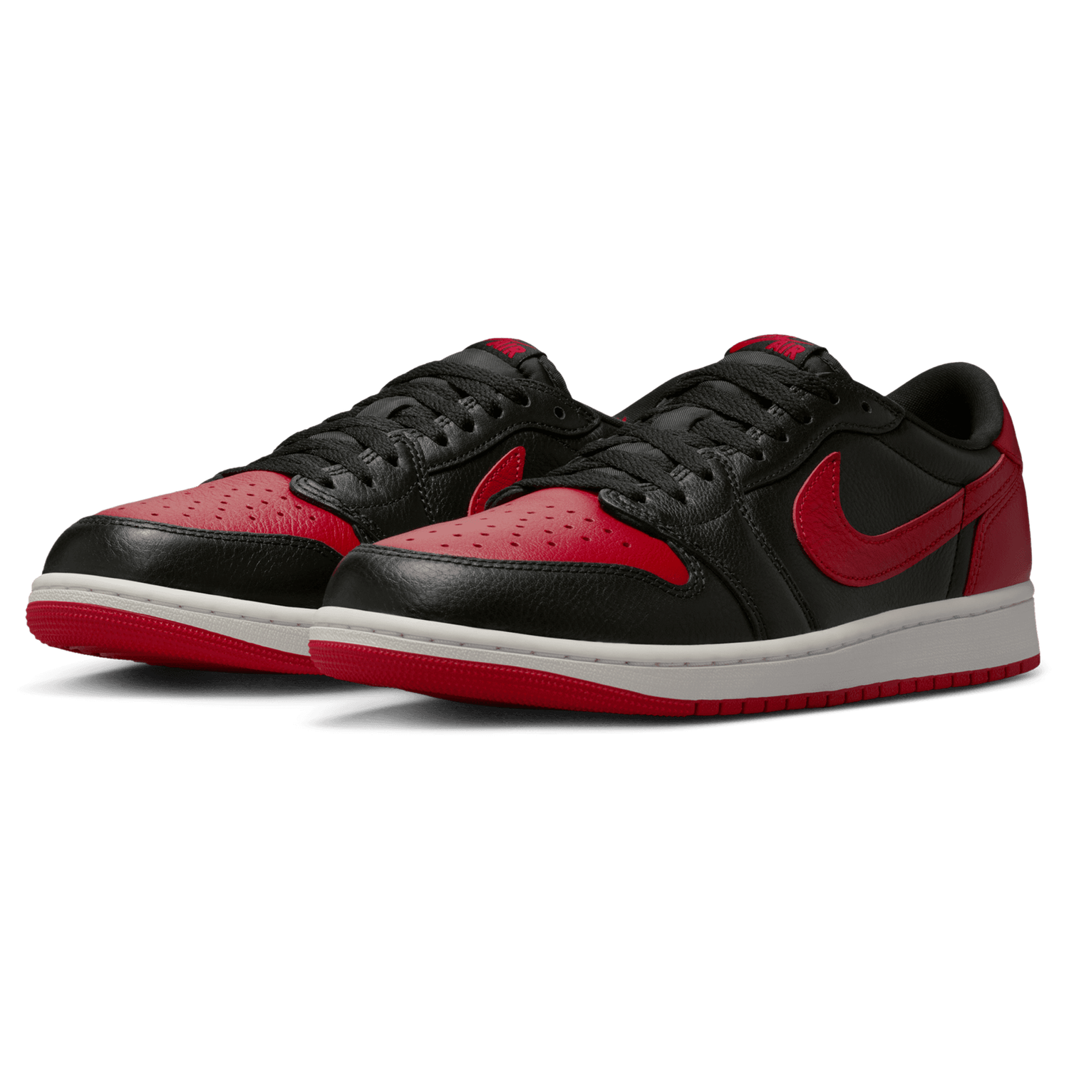Jordan AJ 1 Retro Low OG 2 - Men's - Black/Black/Varsity Red
