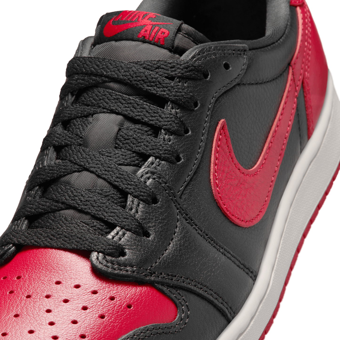 Jordan AJ 1 Retro Low OG 2 - Men's - Black/Black/Varsity Red
