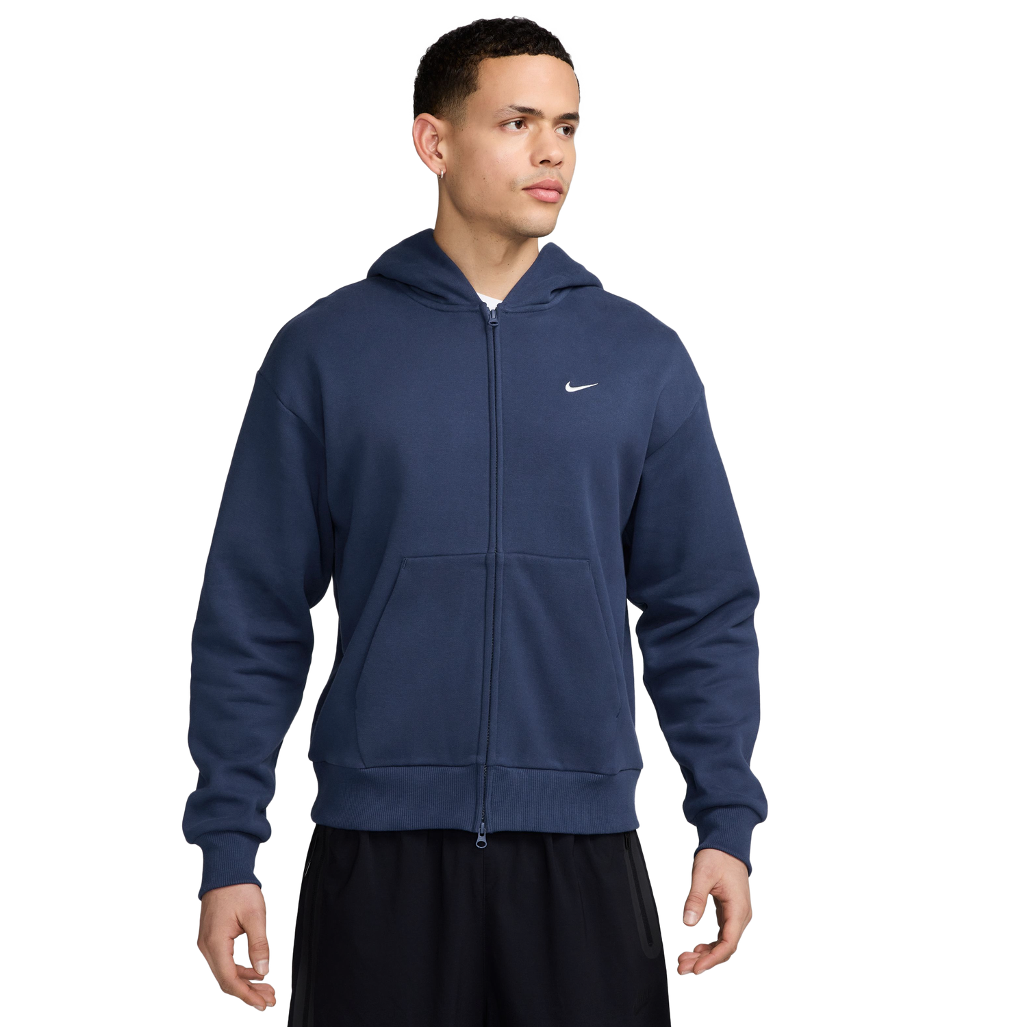 Nike Solo Basketball Full Zip Concept Hoodie - Men's - Navy/White