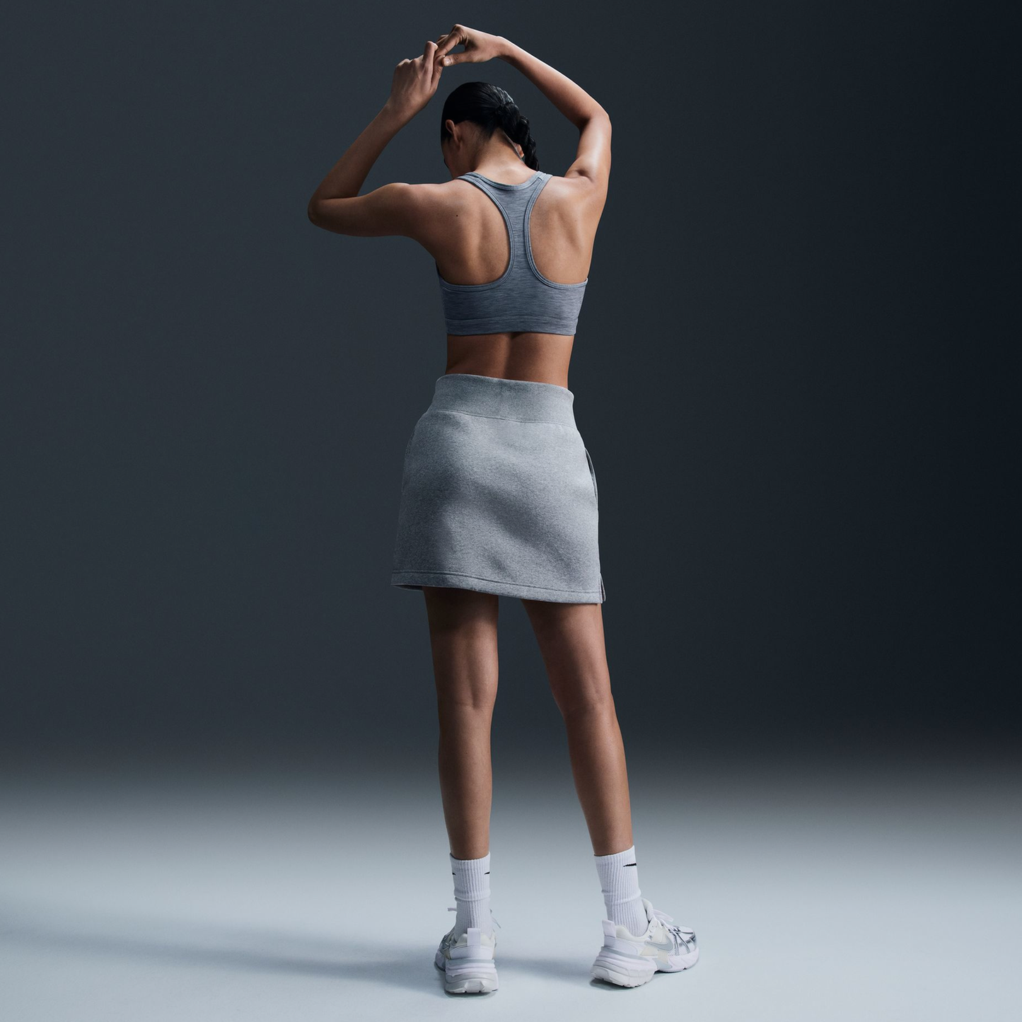 Nike Dri-FIT Swoosh Medium Support Bra - Women's - White/Smoke Grey