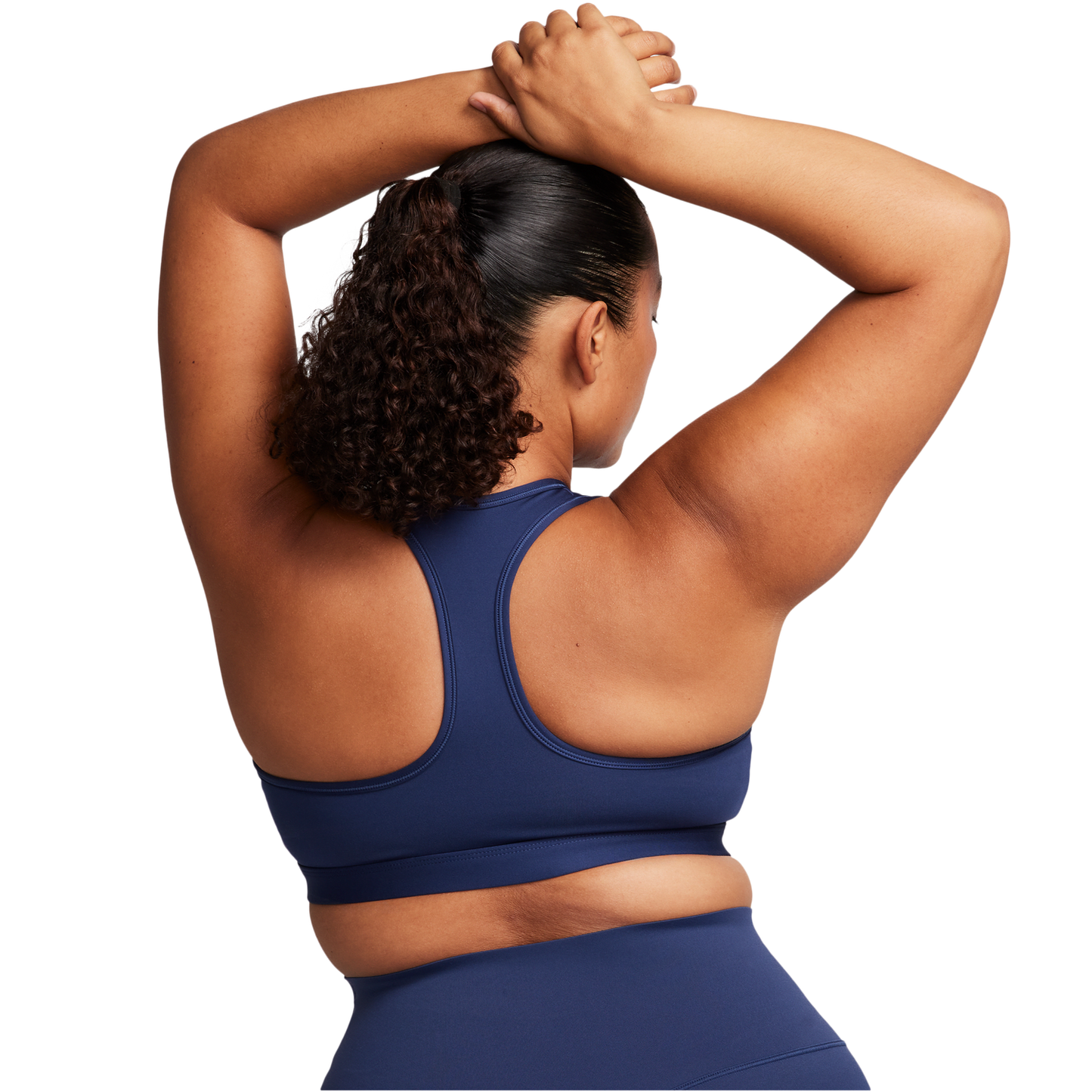 Nike Dri-FIT Swoosh Medium Support Bra - Women's - White/Midnight Navy