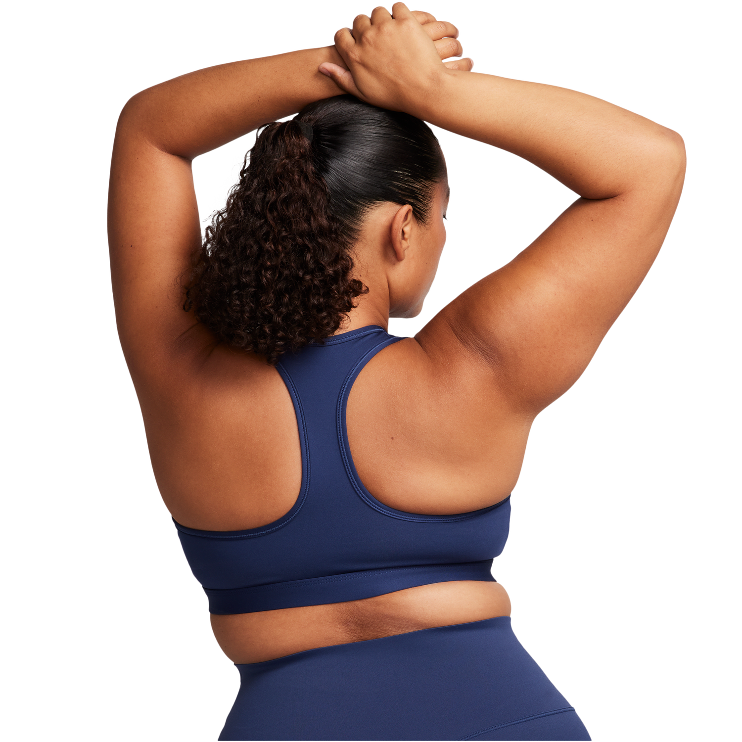Nike Dri-FIT Swoosh Medium Support Bra - Women's - White/Midnight Navy