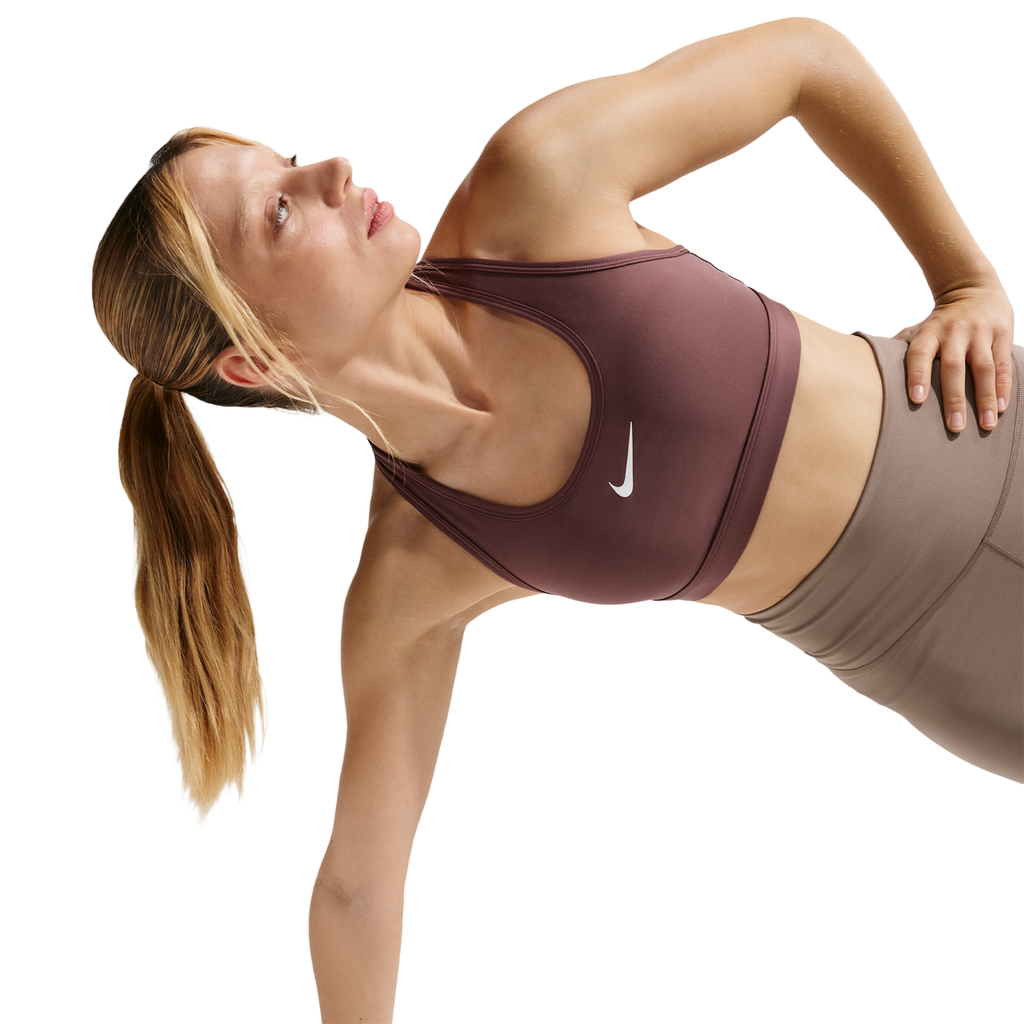 Nike Dri-FIT Swoosh Medium Support Bra - Women's - Tattoo/White