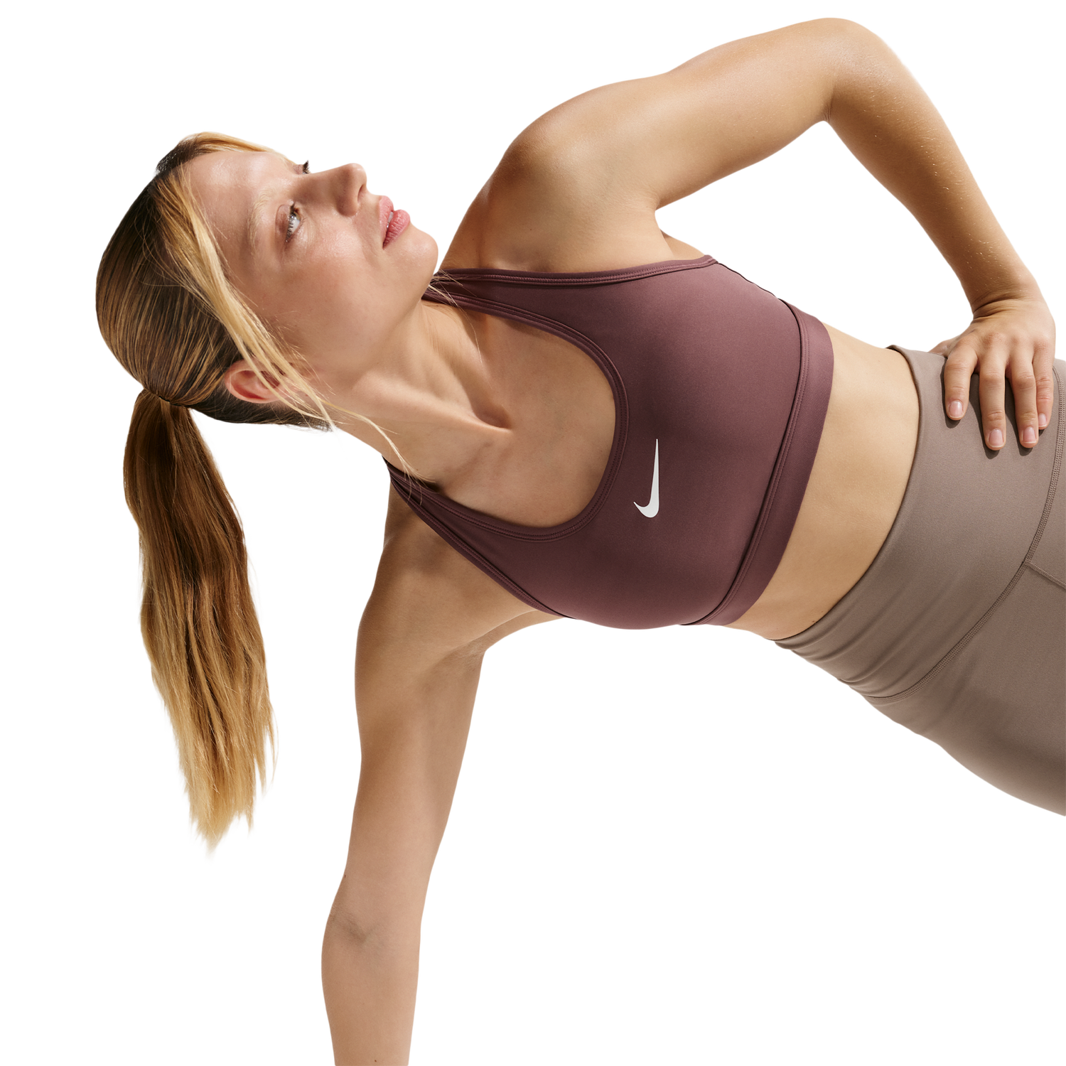 Nike Dri-FIT Swoosh Medium Support Bra - Women's - Tattoo/White