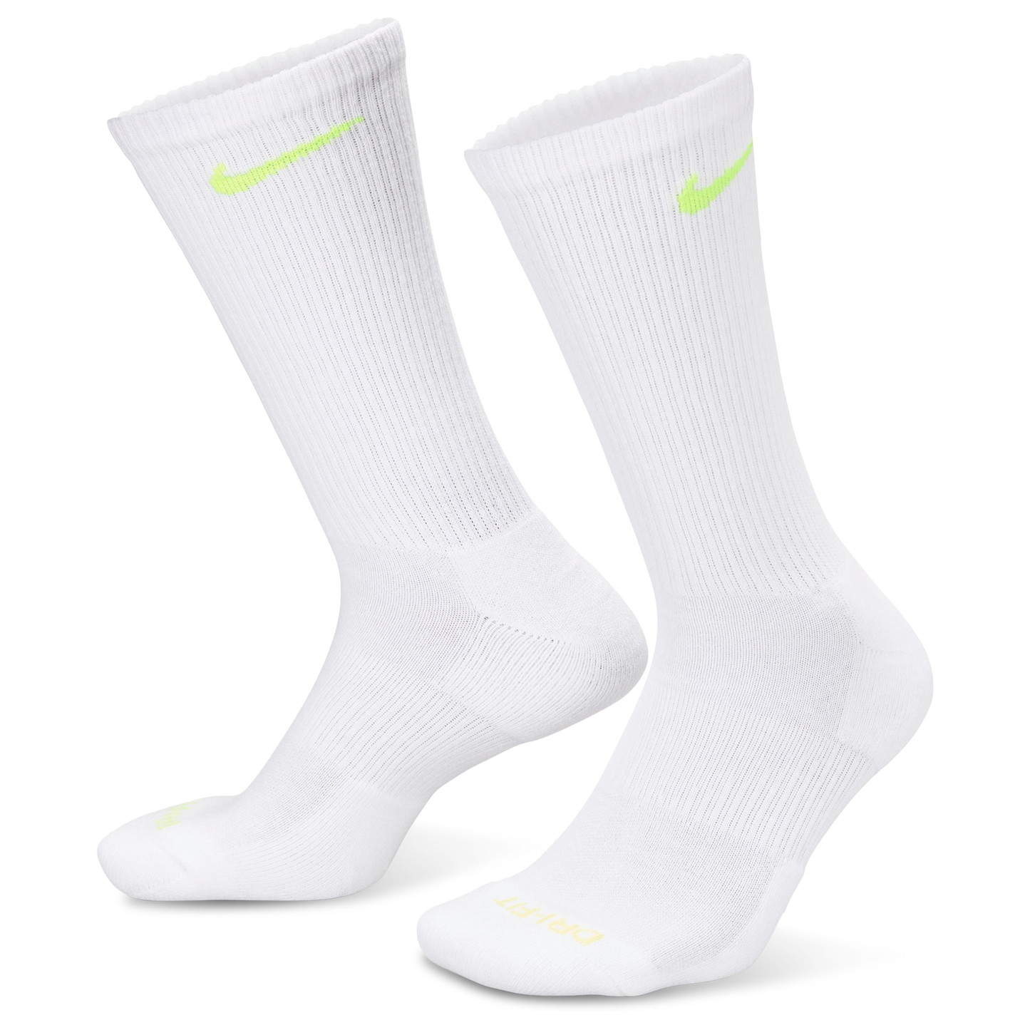 Nike 3 Pack Dri-FIT Plus Crew Socks - Men's - Volt/White