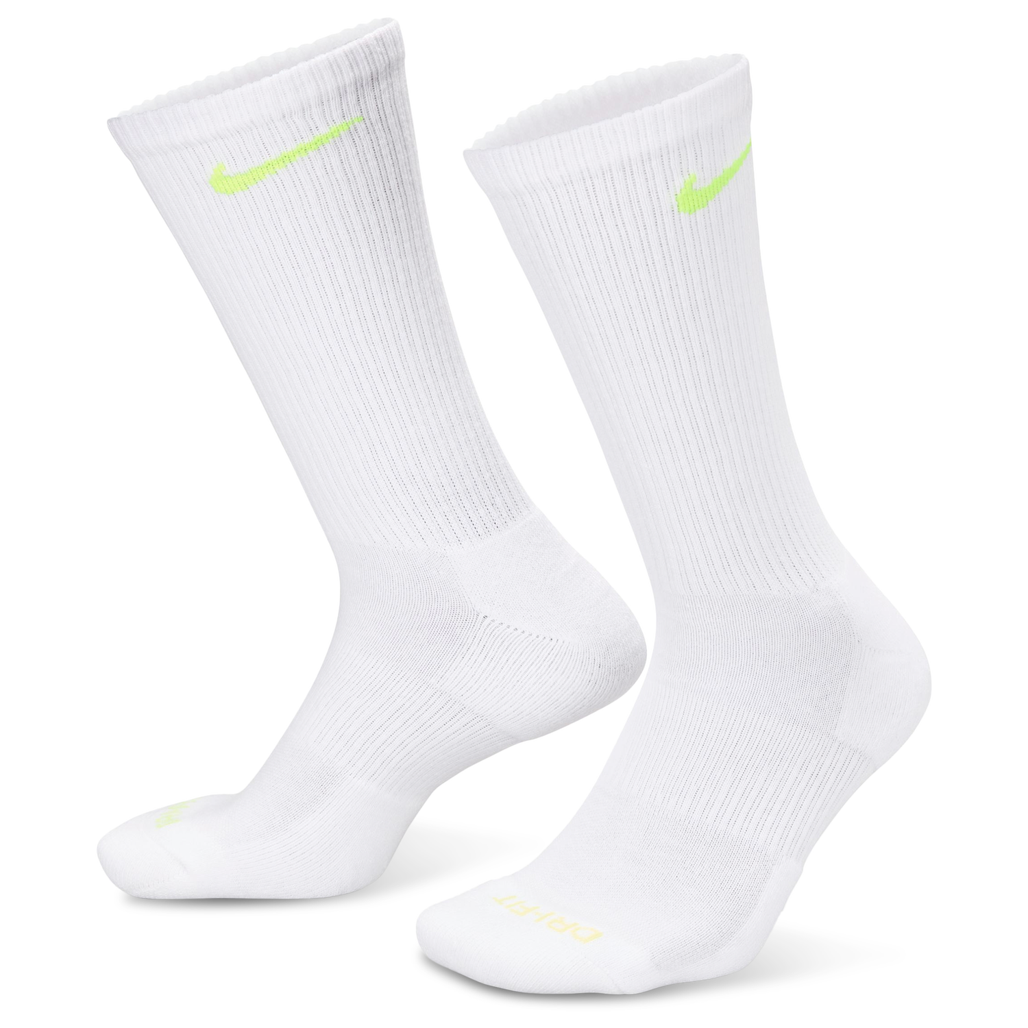 Nike 3 Pack Dri-FIT Plus Crew Socks - Men's - Volt/White