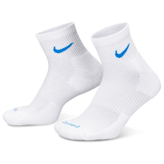 Nike 3 Pack Dri-FIT Plus Quarter Socks - Men's - Volt/White