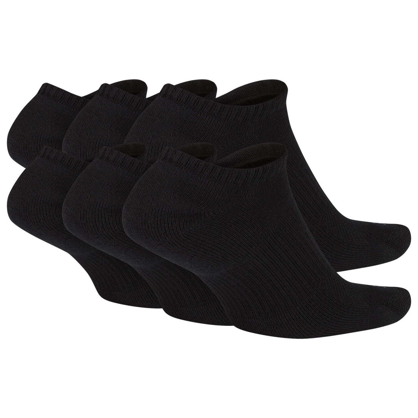 Nike 6 Pack Dri-FIT Plus No Show Socks - Men's - Black/White