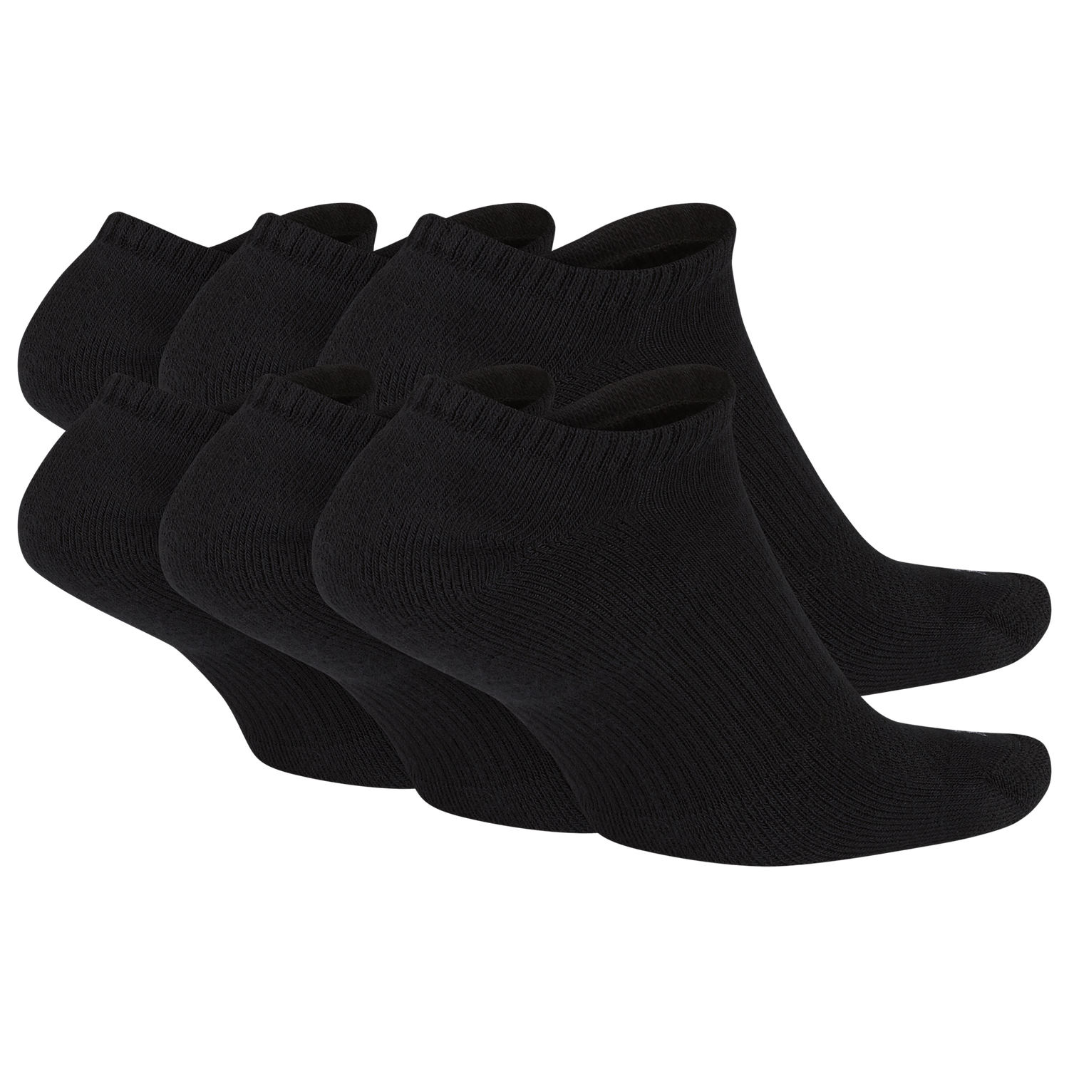 Nike 6 Pack Dri-FIT Plus No Show Socks - Men's - Black/White