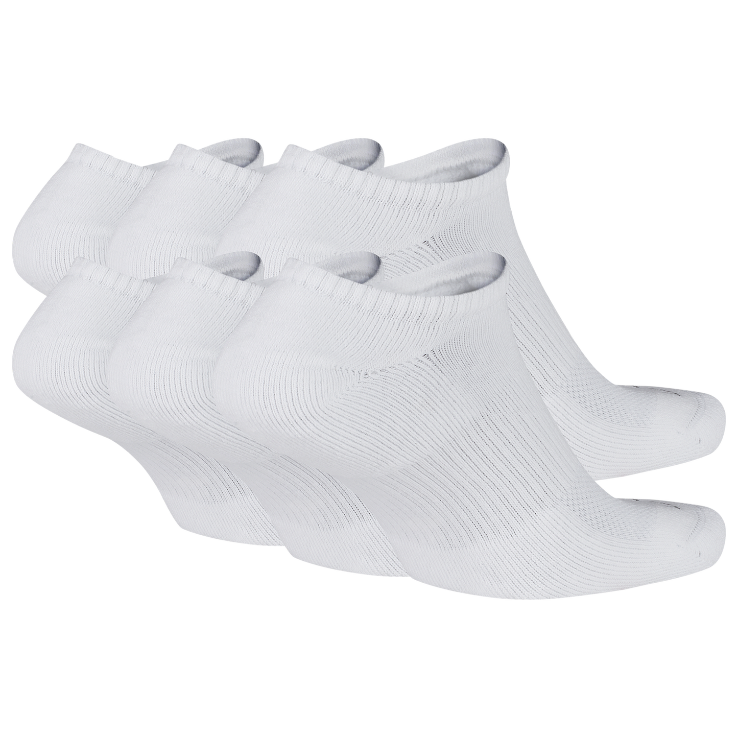 Nike 6 Pack Dri-FIT Plus No Show Socks - Men's - Black/White (X6898100)
