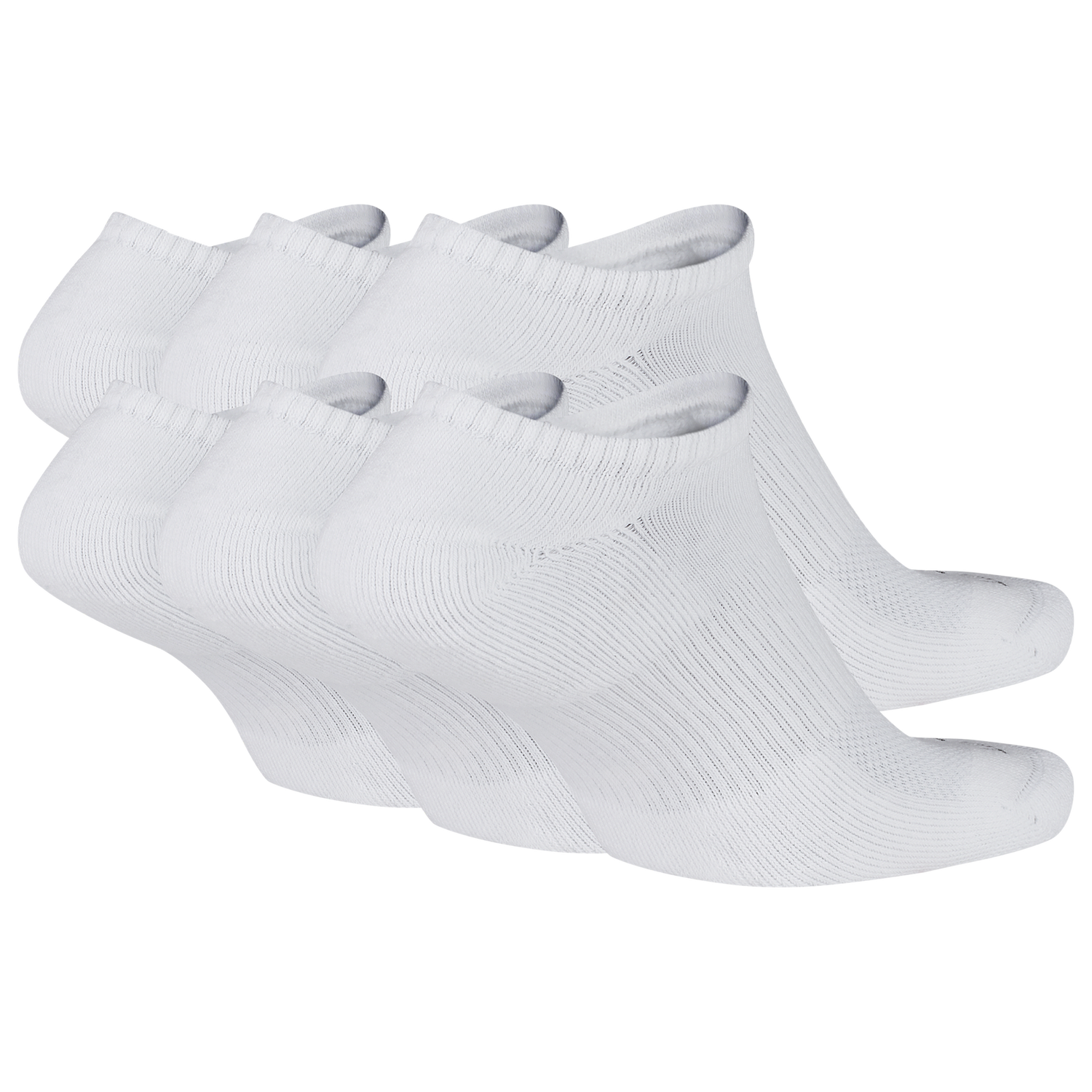 Nike 6 Pack Dri-FIT Plus No Show Socks - Men's - Black/White (X6898100)