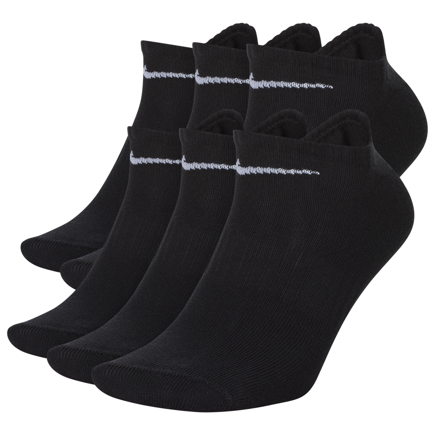 Nike Everyday Lightweight No Show Socks 6PK - Women's - Black/White