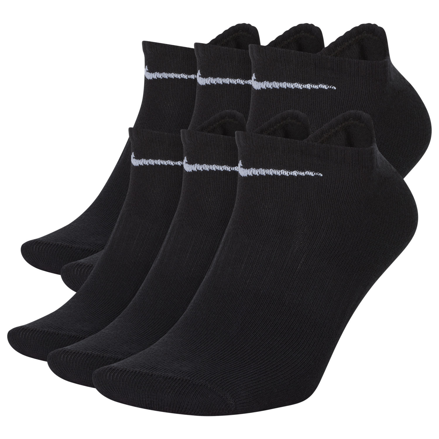 Nike Everyday Lightweight No Show Socks 6PK - Women's - Black/White