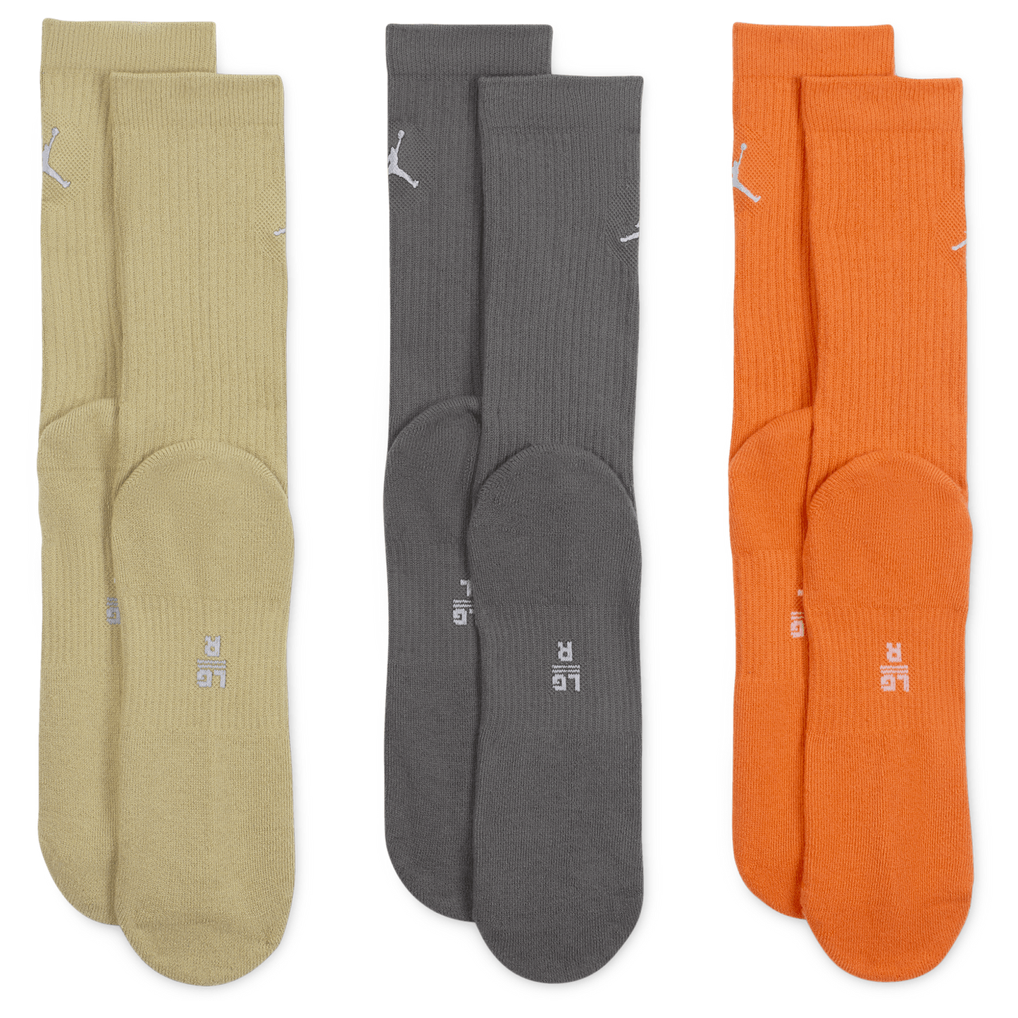 Jordan Every Day Cushioned Crew 3 Pack Socks - Men's - Starfish/Multi