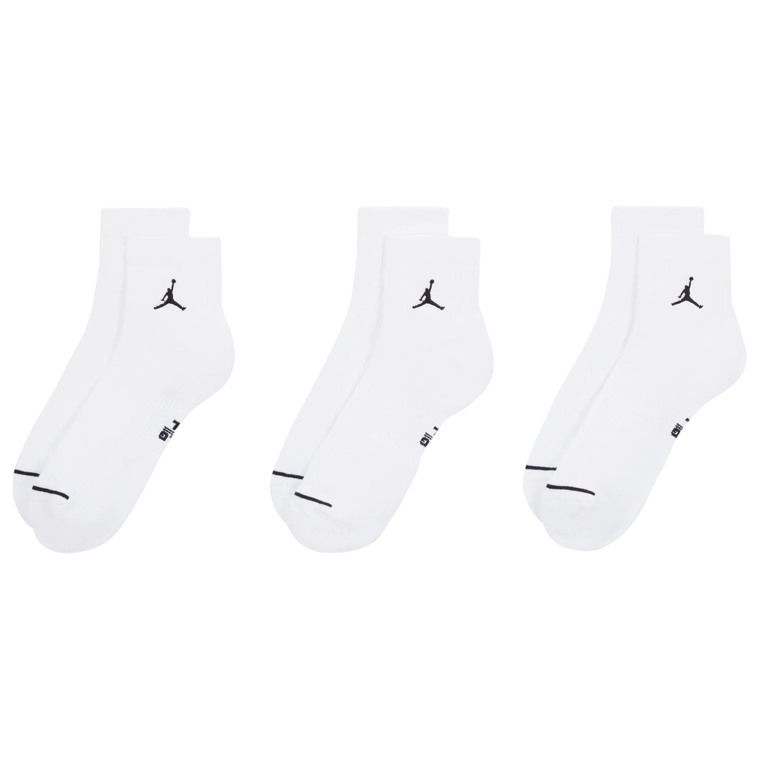 Jordan Every Day Cushioned Ankle 3 Pack - Men's - Black/White