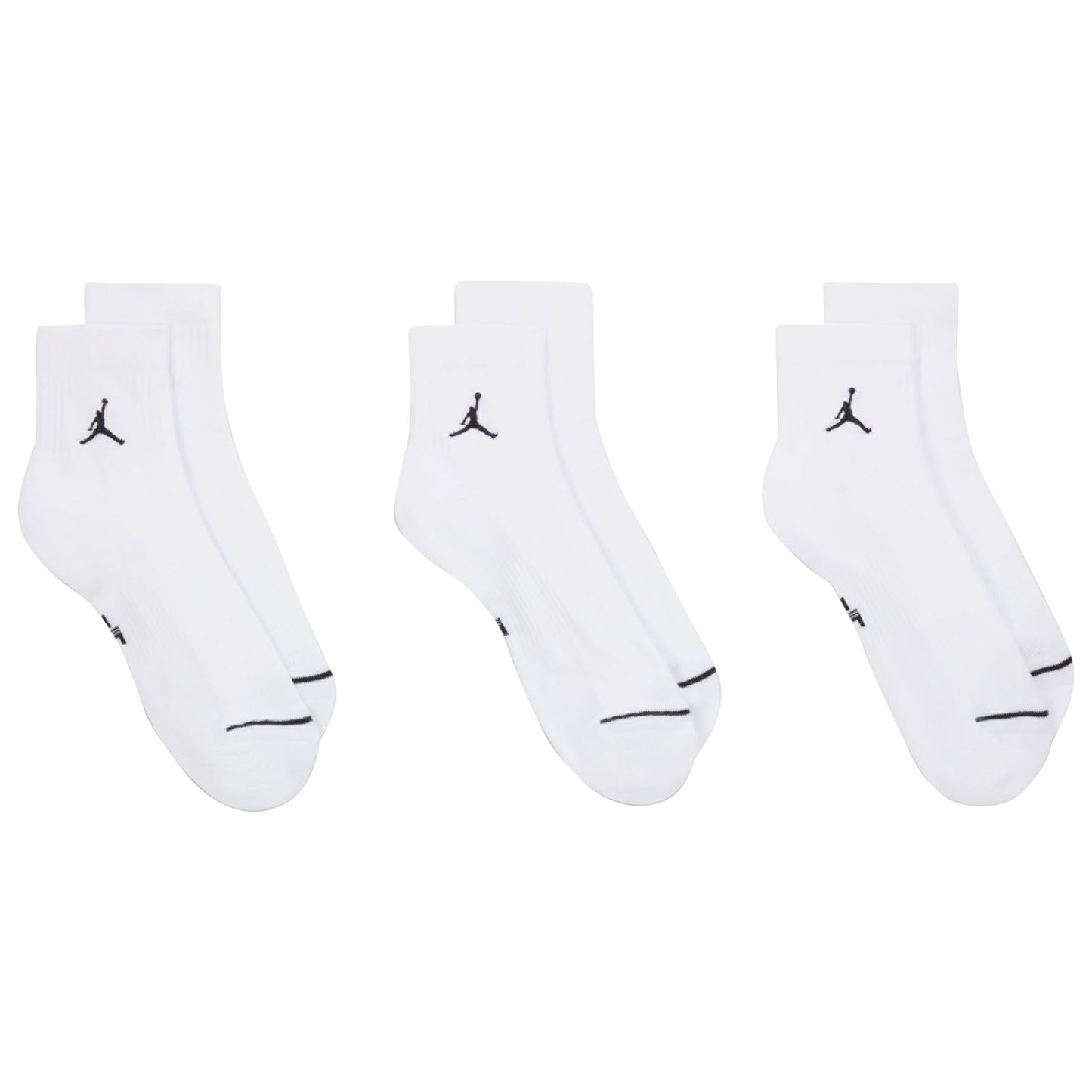Jordan Every Day Cushioned Ankle 3 Pack - Men's - Black/White