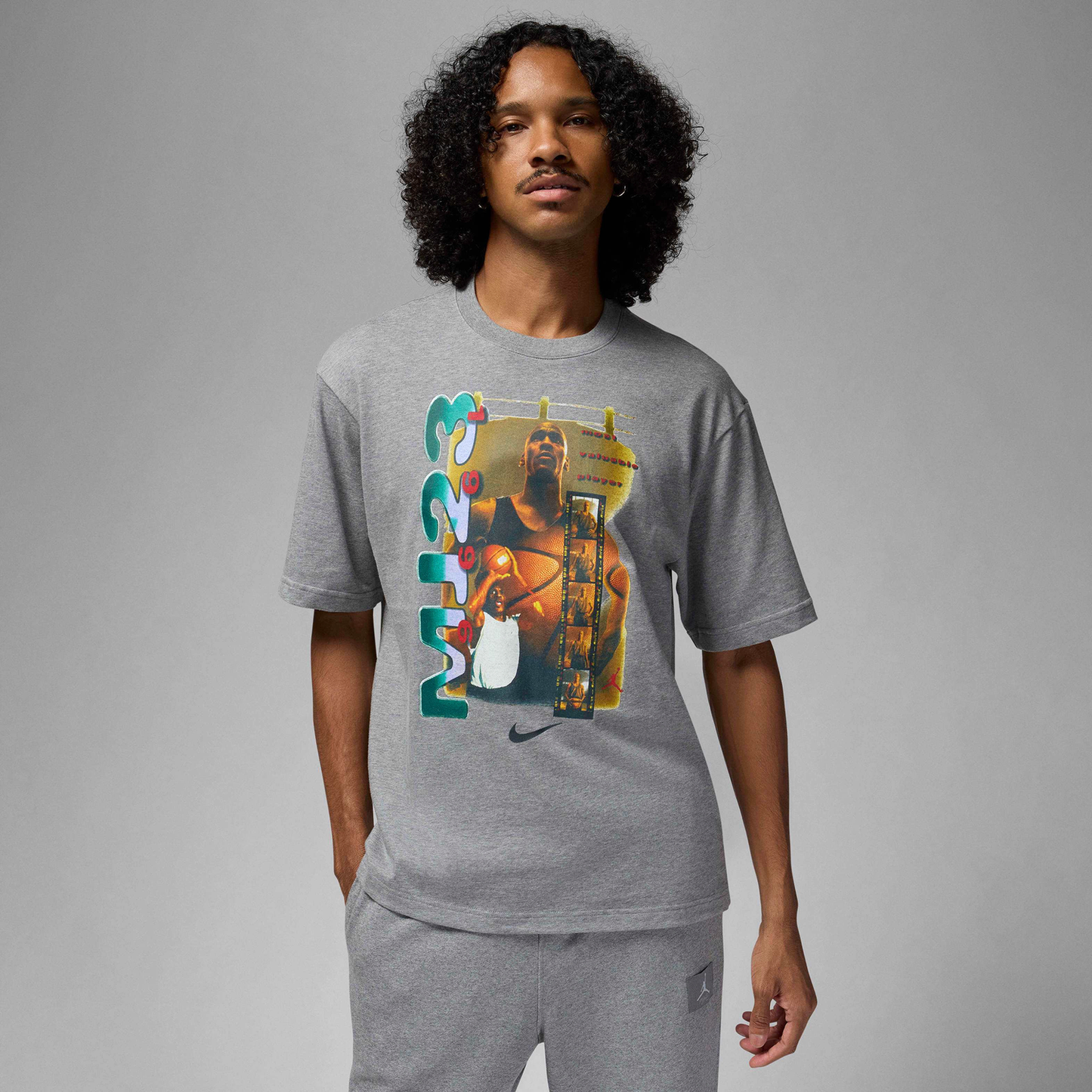Jordan Brand MJ 23 Short Sleeve Crew - Men's - Carbon Heather/Black