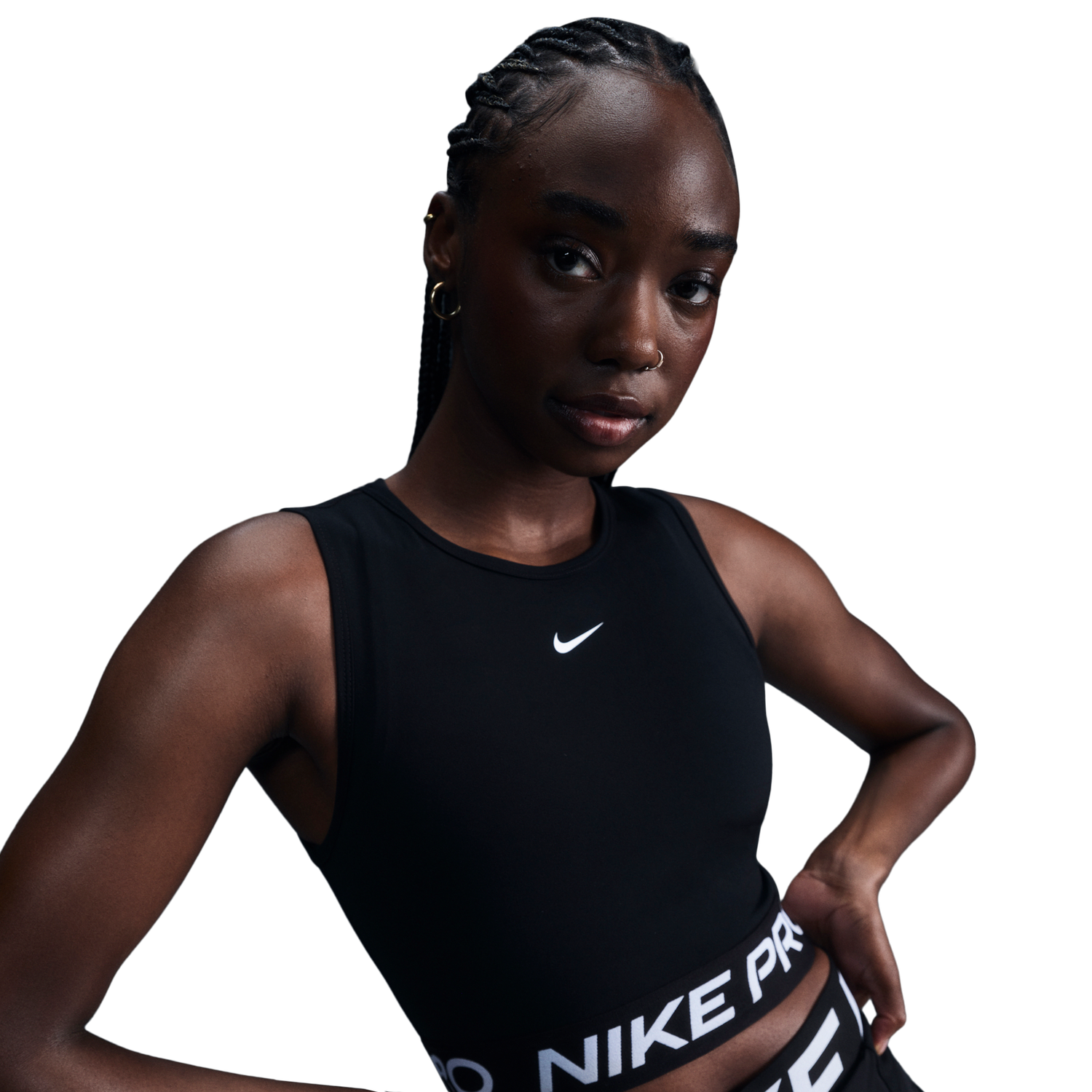 Nike Pro Dri-FIT 365 Crop Tank - Women's - Black/White