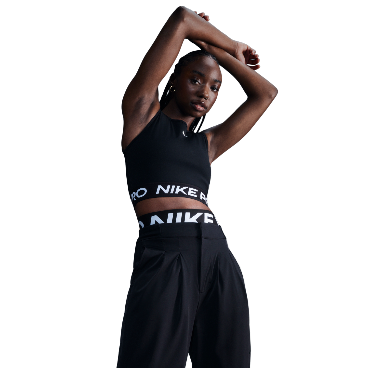 Nike Pro Dri-FIT 365 Crop Tank - Women's - Black/White