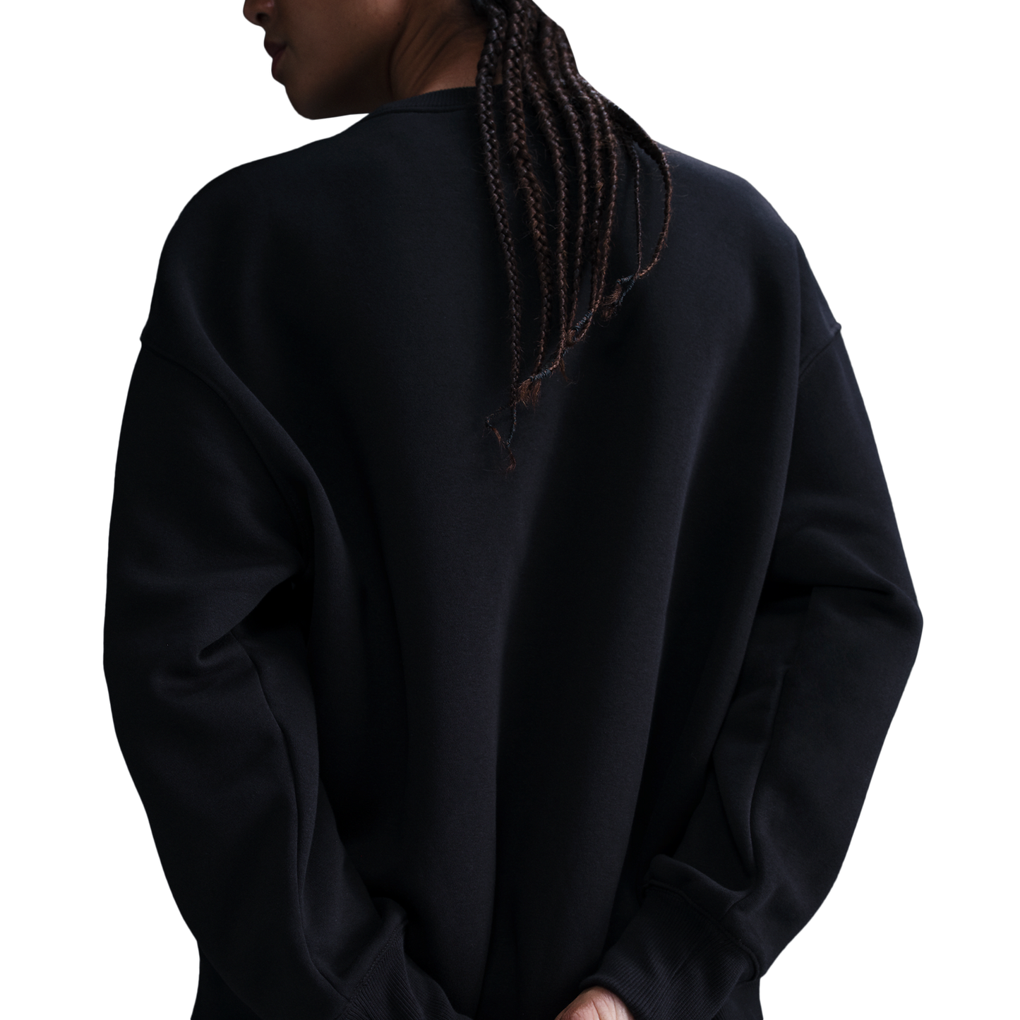 Nike NSW Phoenix Fleece OS Long Crew - Women's - Black/Sail