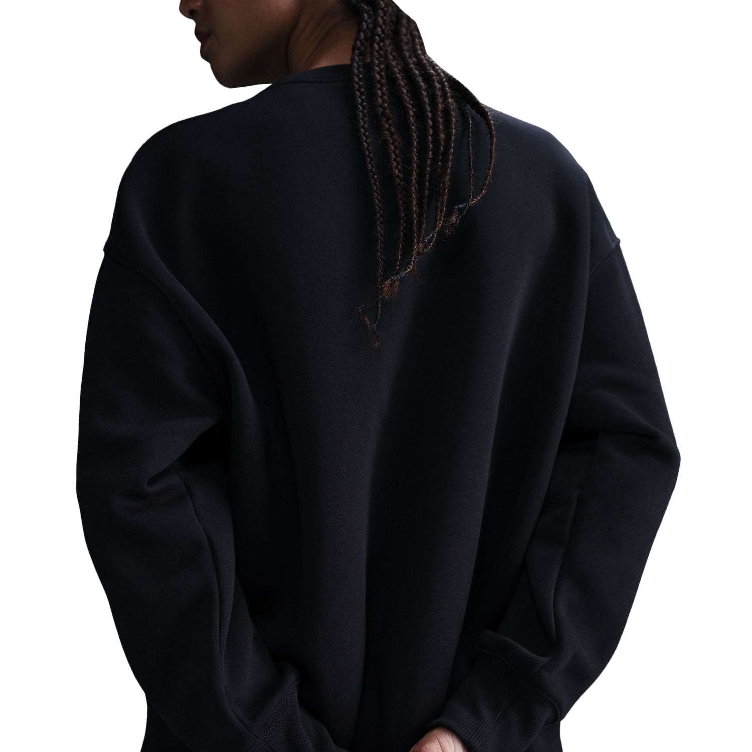 Nike NSW Phoenix Fleece OS Long Crew - Women's - Black/Sail