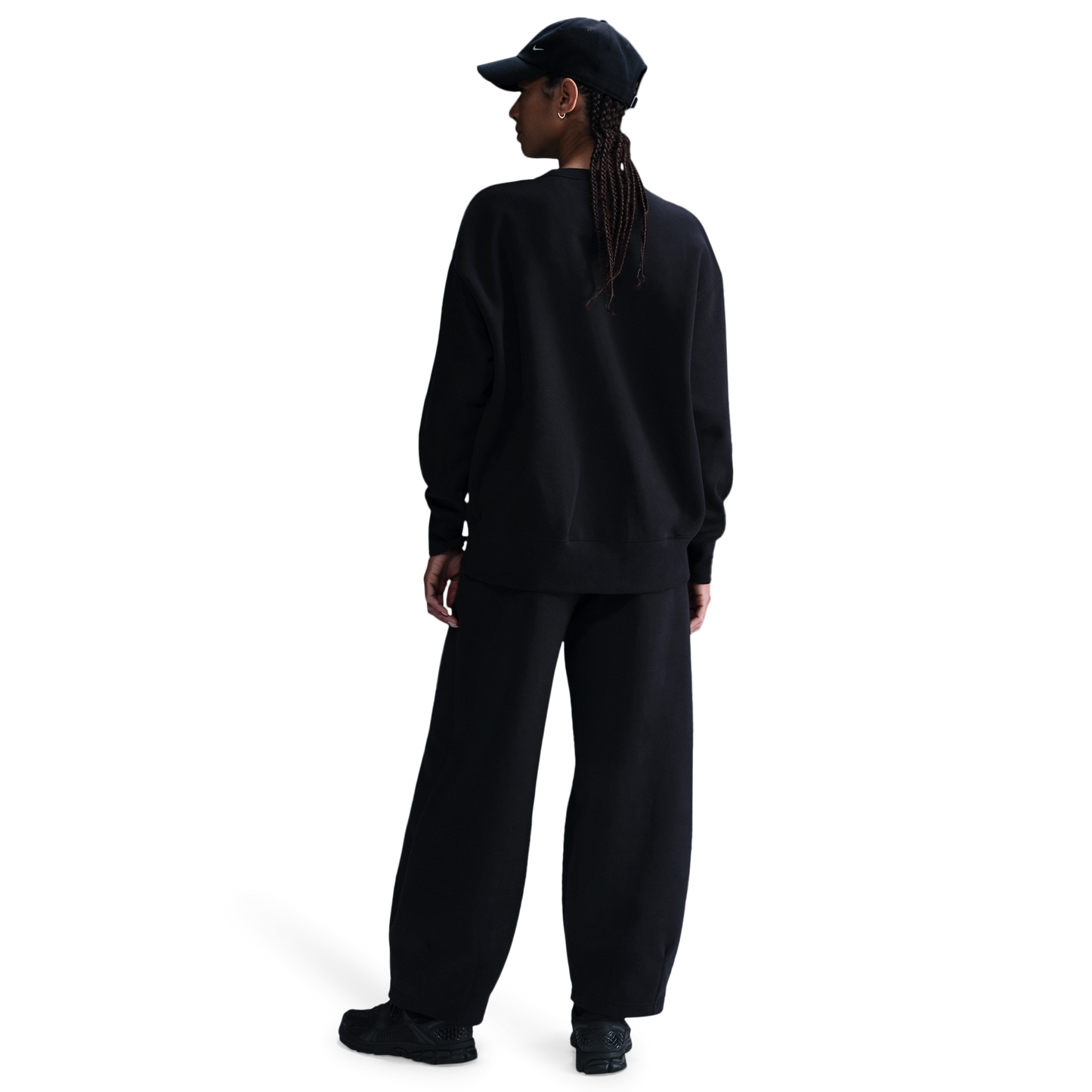 Nike NSW Phoenix Fleece OS Long Crew - Women's - Black/Sail