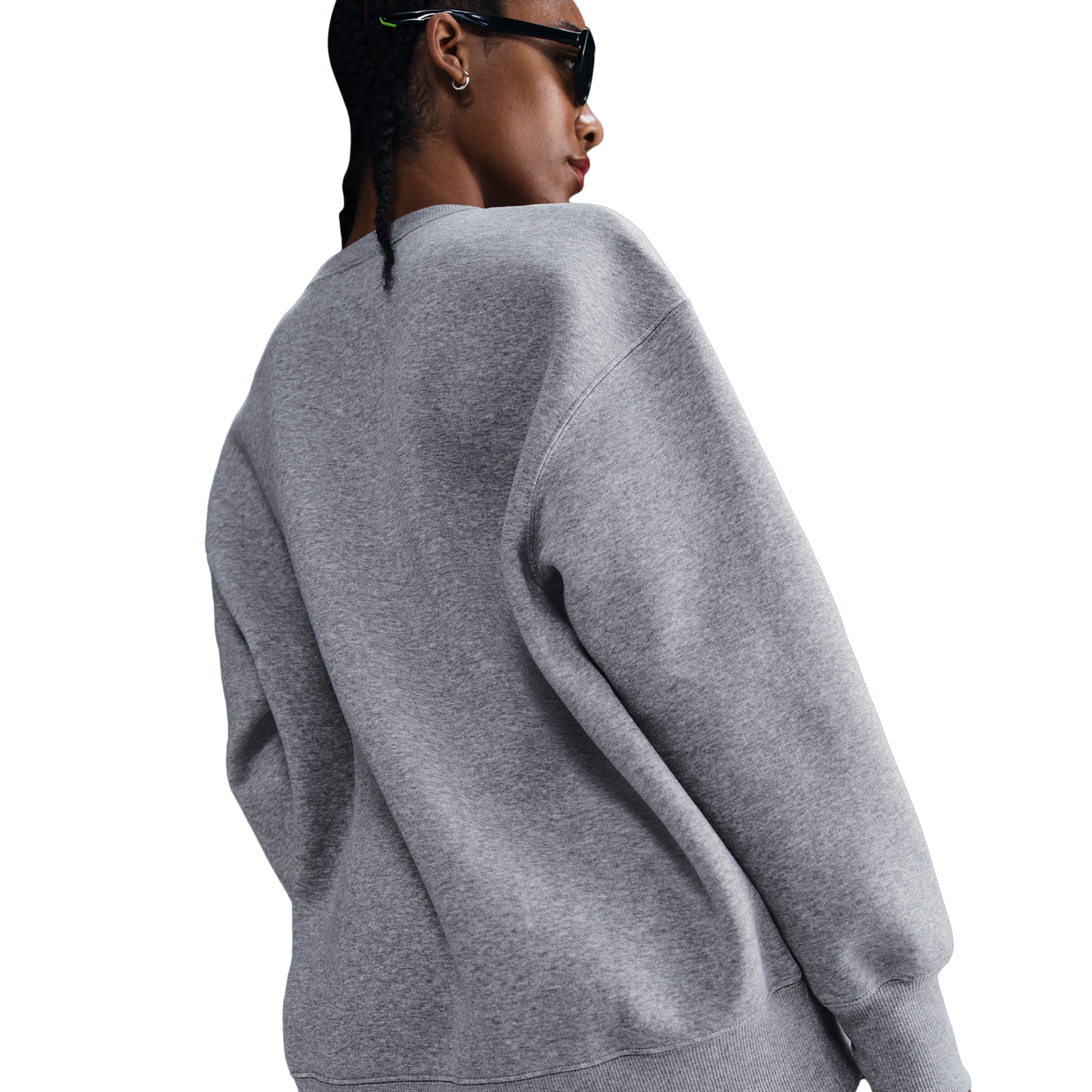 Nike NSW Phoenix Fleece OS Long Crew - Women's - Dk Grey Heather/Sail
