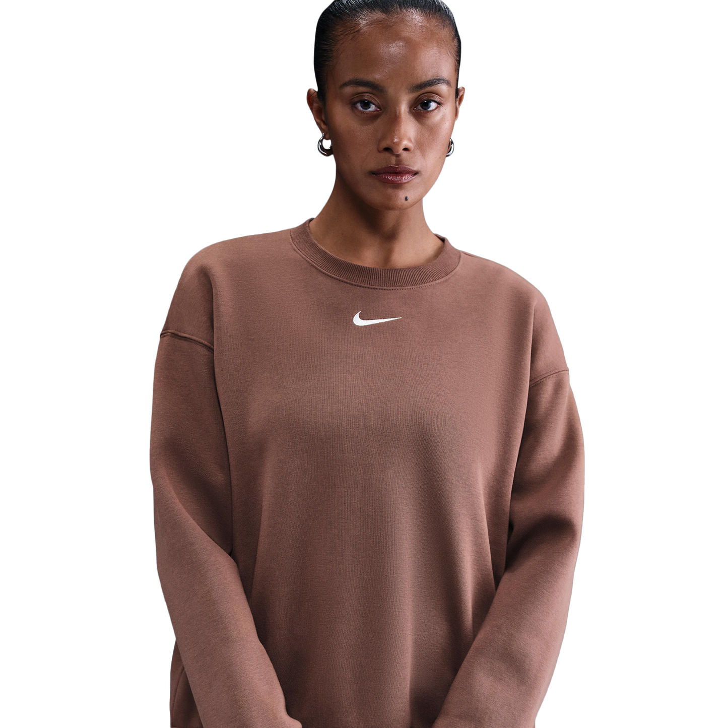 Nike NSW Phoenix Fleece OS Long Crew - Women's - Fauna Brown/Sail