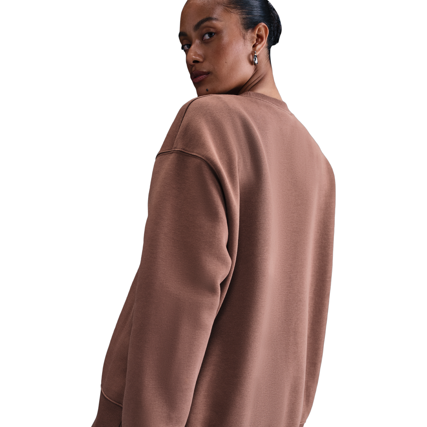 Nike NSW Phoenix Fleece OS Long Crew - Women's - Fauna Brown/Sail