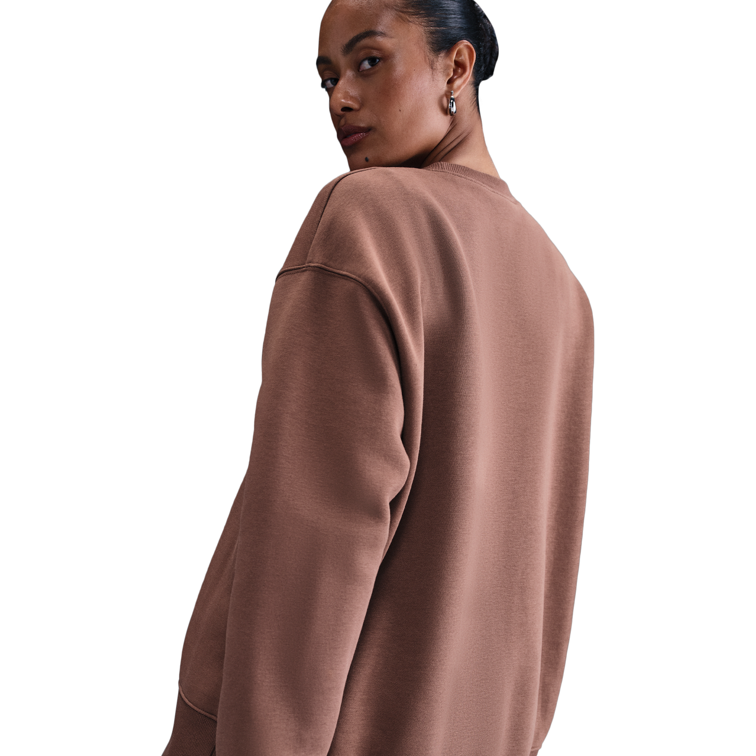 Nike NSW Phoenix Fleece OS Long Crew - Women's - Fauna Brown/Sail
