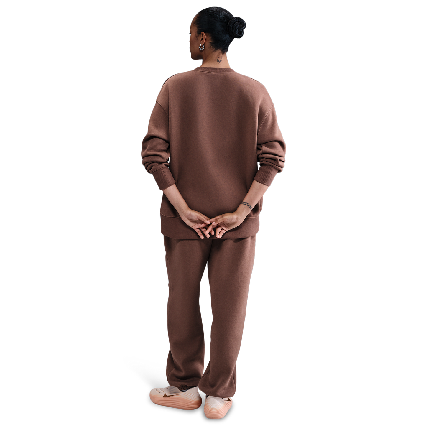 Nike NSW Phoenix Fleece OS Long Crew - Women's - Fauna Brown/Sail