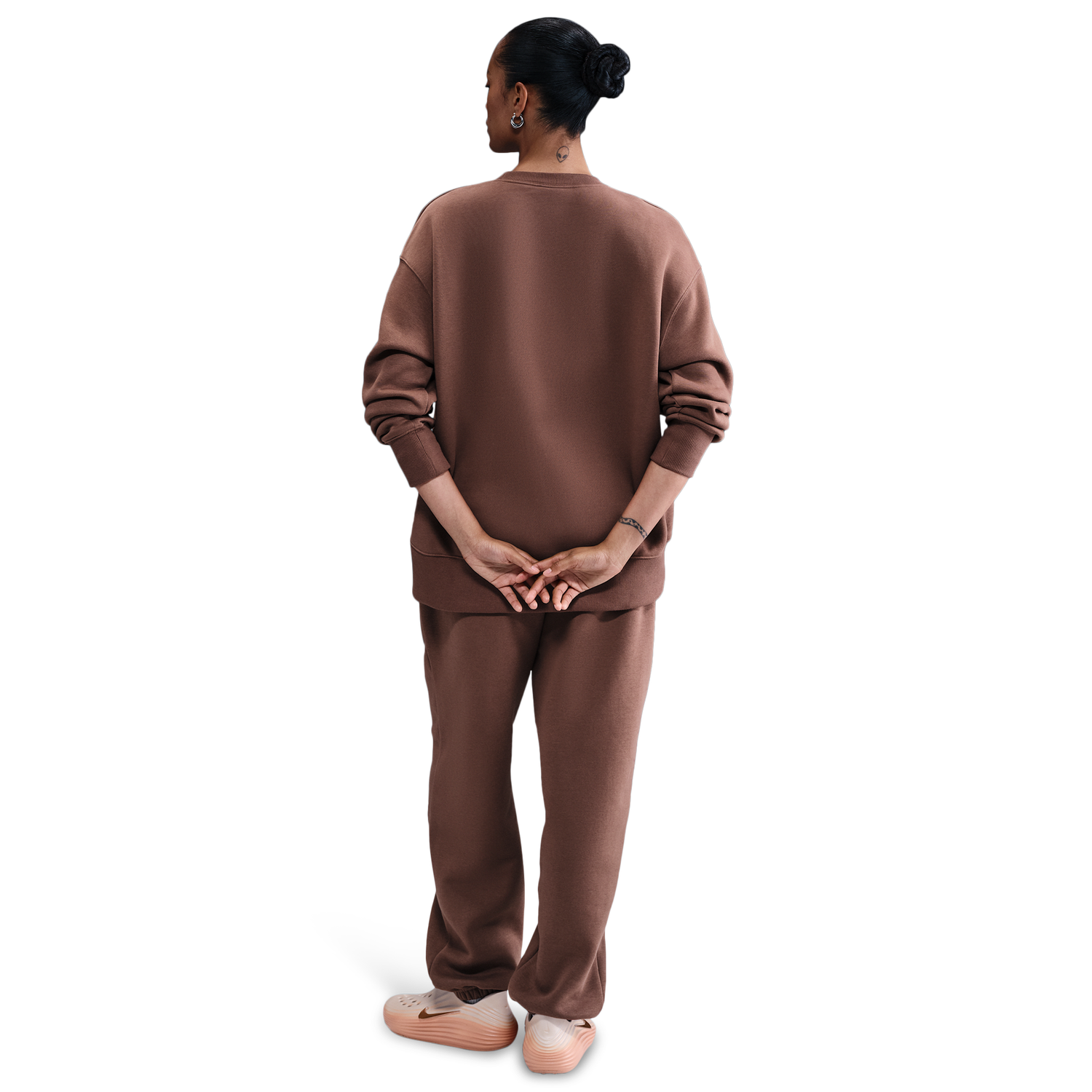 Nike NSW Phoenix Fleece OS Long Crew - Women's - Fauna Brown/Sail