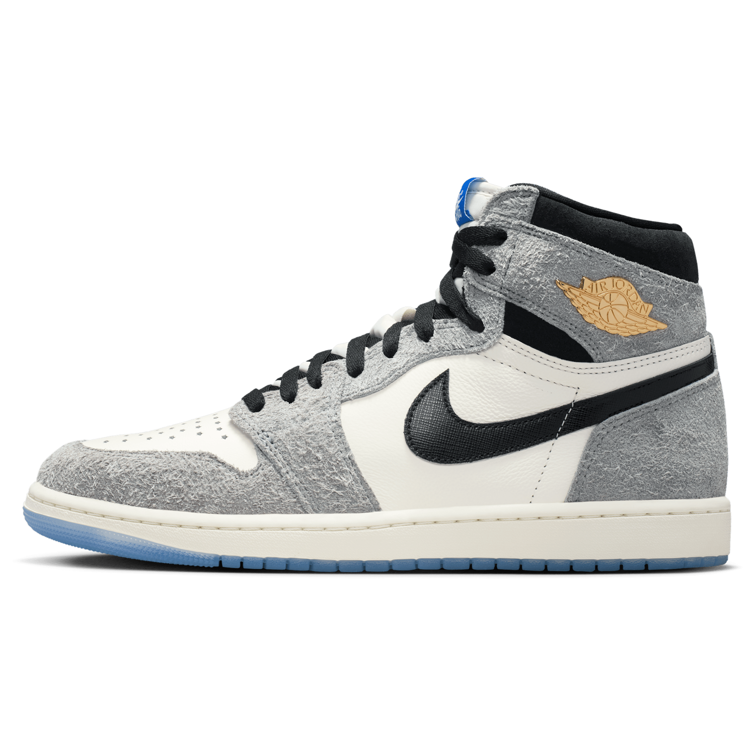 Jordan Retro 1 High OG - Men's - Cool Grey/Black/Game Royal