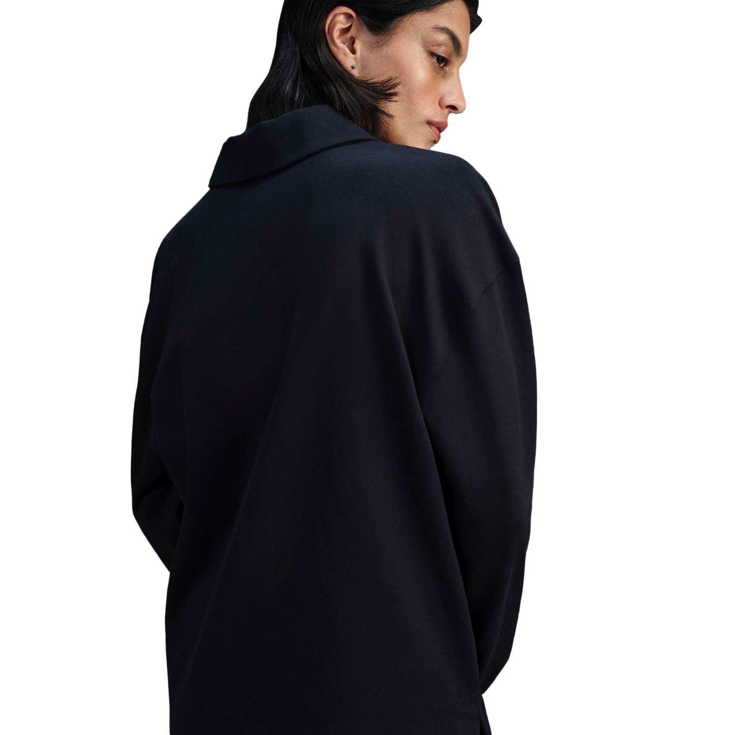 Nike NSW Essential Oversize Long Sleeve Polo - Women's - Black/Sail