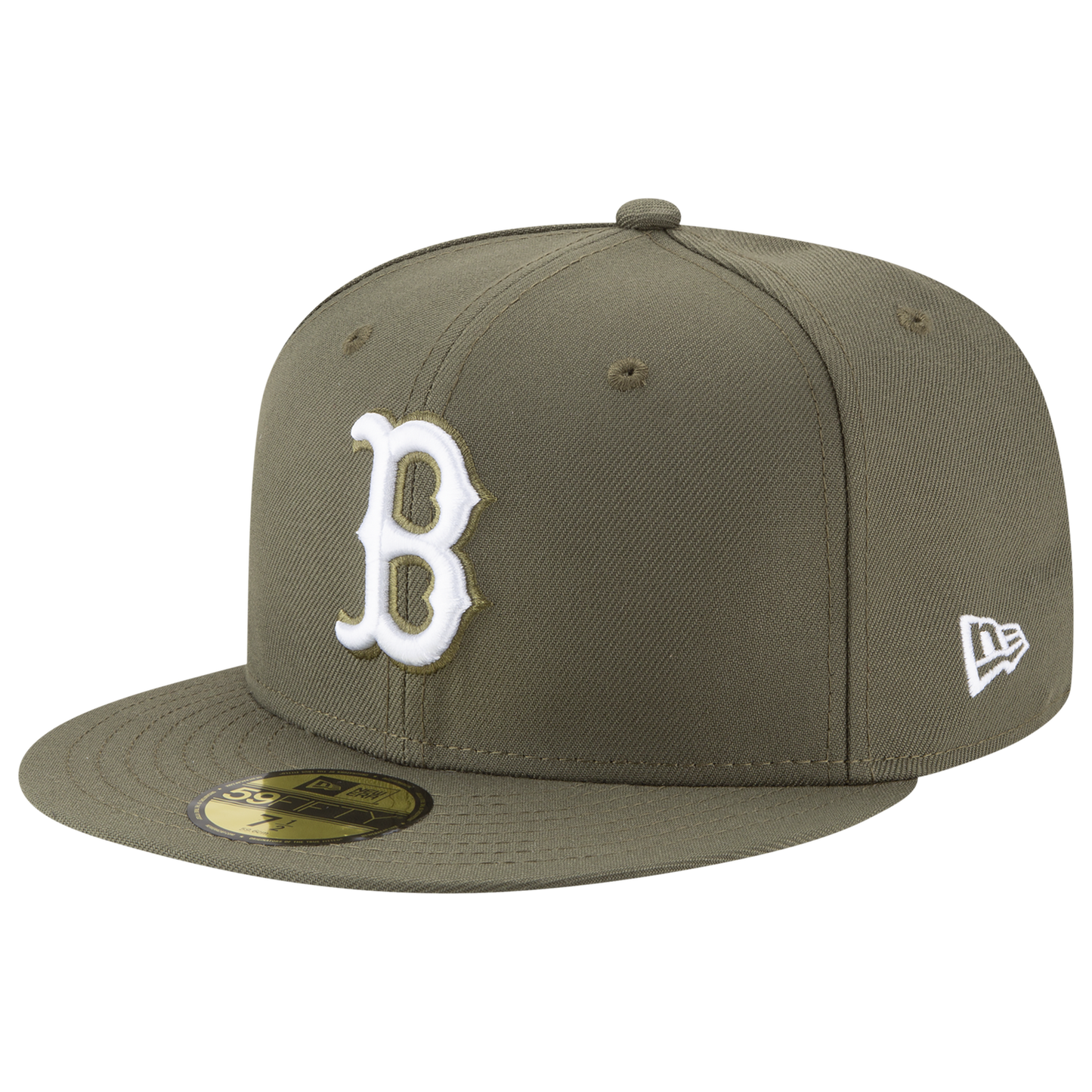 New Era Red Sox 59Fifty Basic Cap - Men's - White/Olive