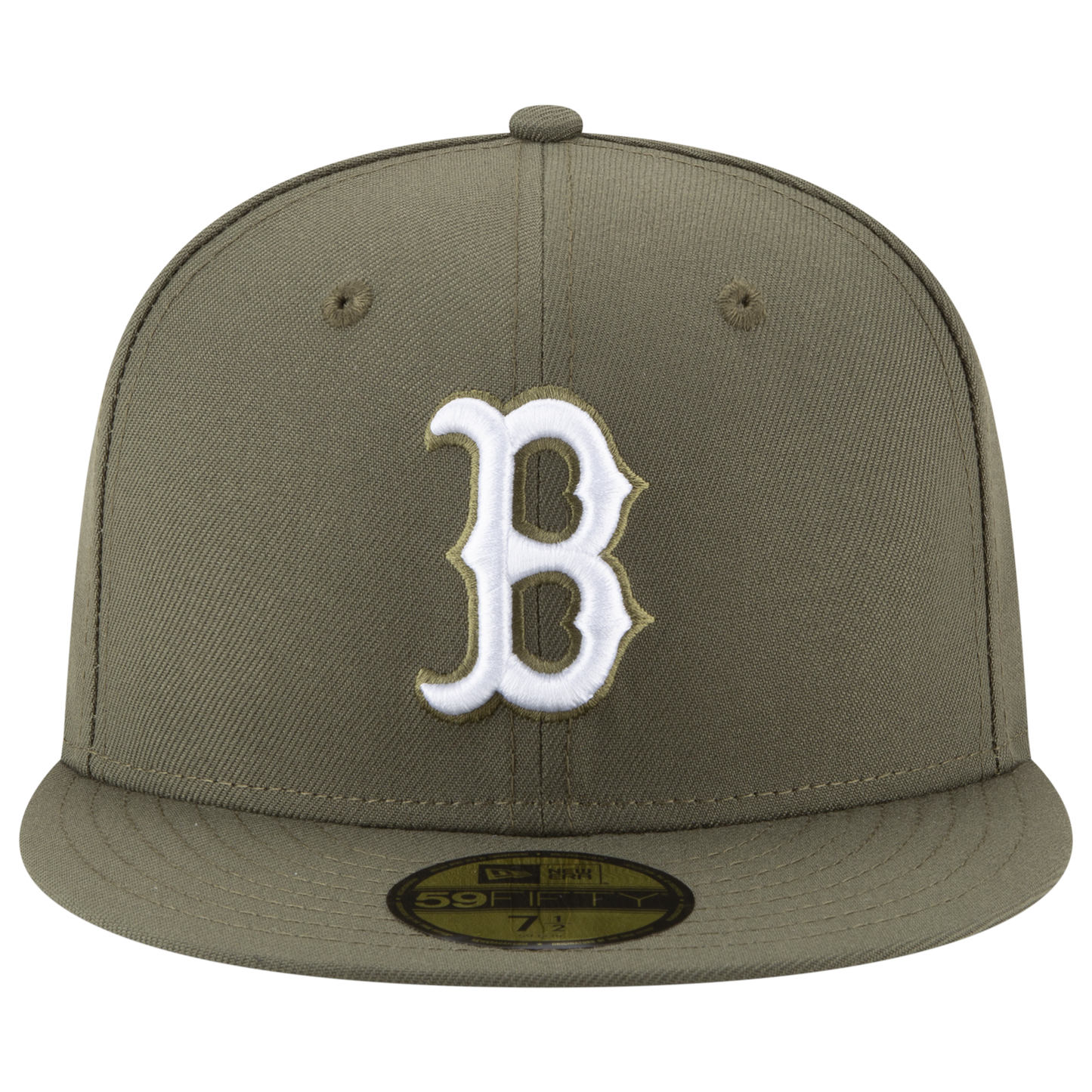 New Era Red Sox 59Fifty Basic Cap - Men's - White/Olive