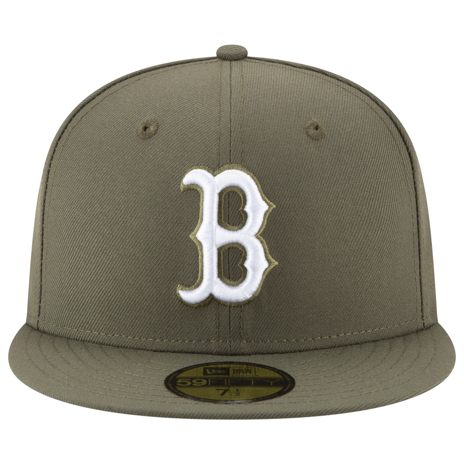 New Era Red Sox 59Fifty Basic Cap - Men's - White/Olive
