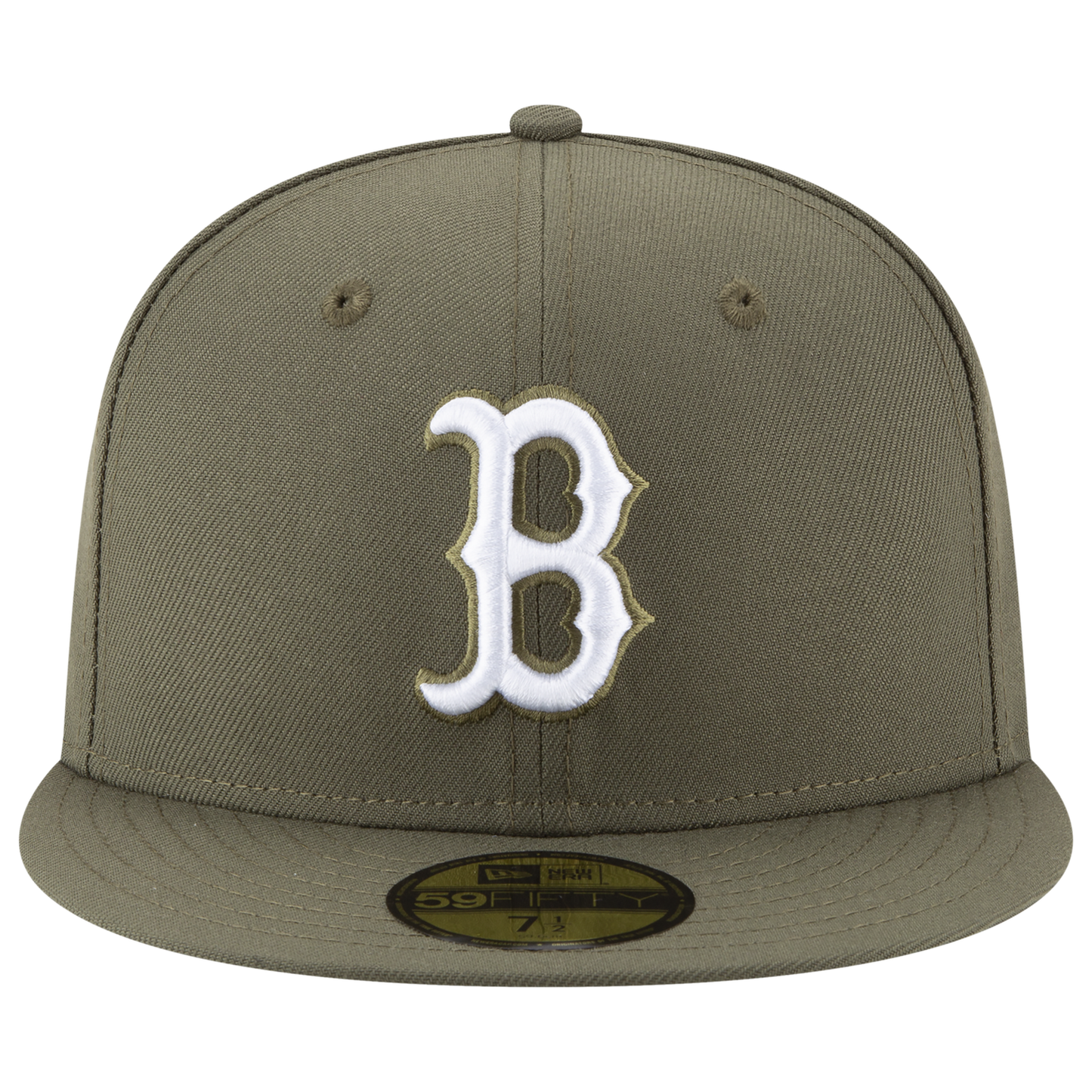New Era Red Sox 59Fifty Basic Cap - Men's - White/Olive