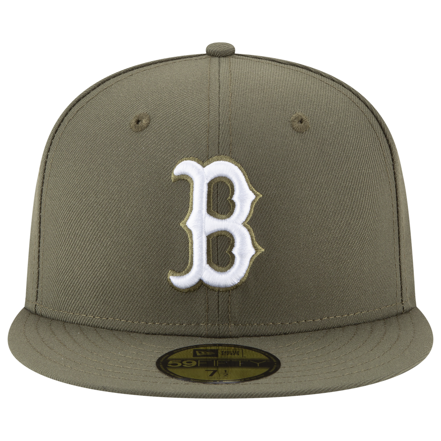 New Era Red Sox 59Fifty Basic Cap - Men's - White/Olive