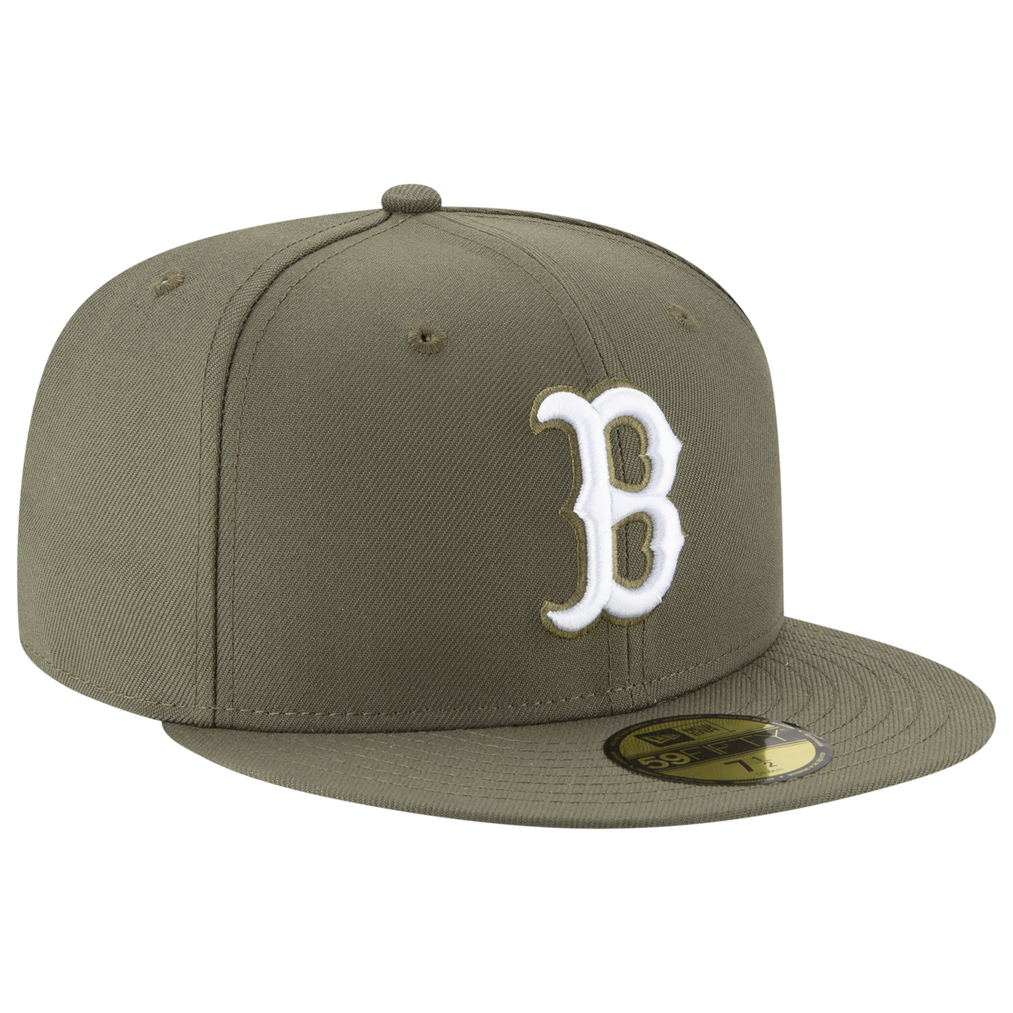 New Era Red Sox 59Fifty Basic Cap - Men's - White/Olive
