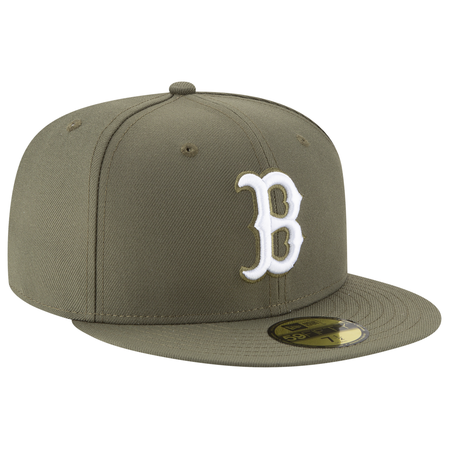New Era Red Sox 59Fifty Basic Cap - Men's - White/Olive