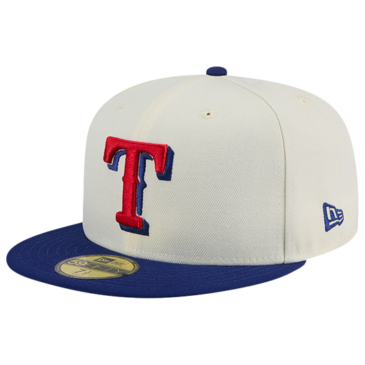 New Era Rangers Cooperstown Chrome 59FIFTY Fitted Hat - Men's - Tan/Blue/Blue/Blue/Blue/Blue