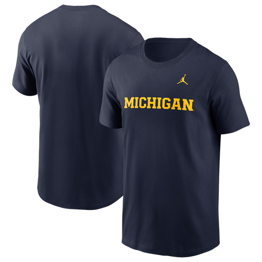 Nike NCAA Wordmark Short Sleeve T-Shirt - Men's - Navy