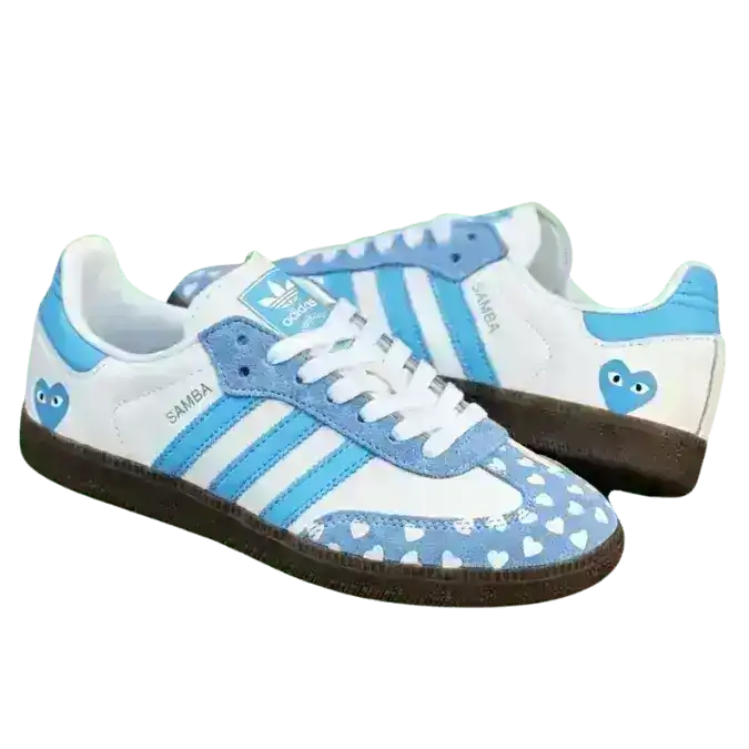 Lifestyle on-feet shot of the Adidas Love Heart 2026 Edition styled with casual streetwear.