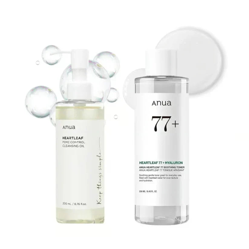 Conjunto de toner + óleo de limpeza ANUA Heartleaf