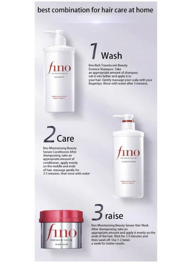 Conjunto completo Fino Haircare Shampoo, Condicionador e Máscara Capilar - imagem 4