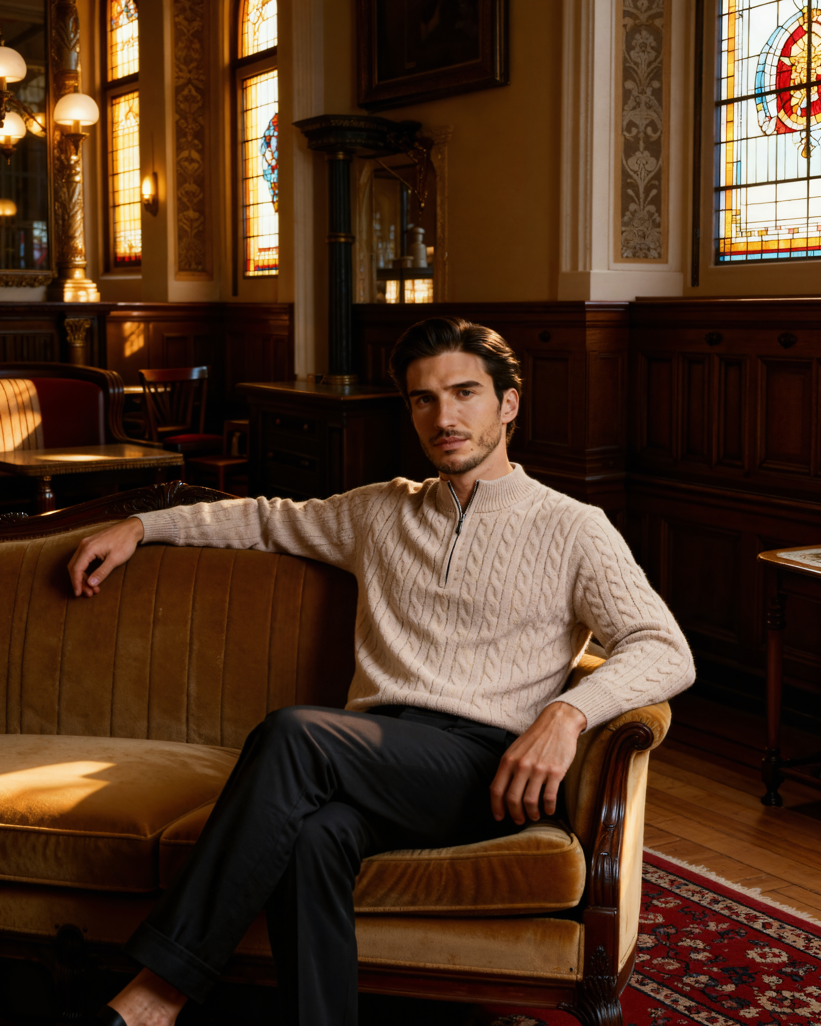 100% Cashmere Woven Half Zip - foto 6