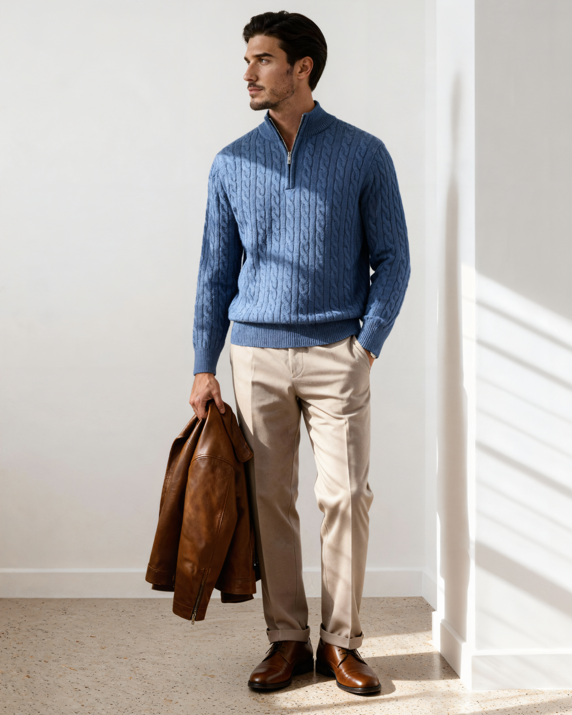 100% Cashmere Woven Half Zip - foto 18